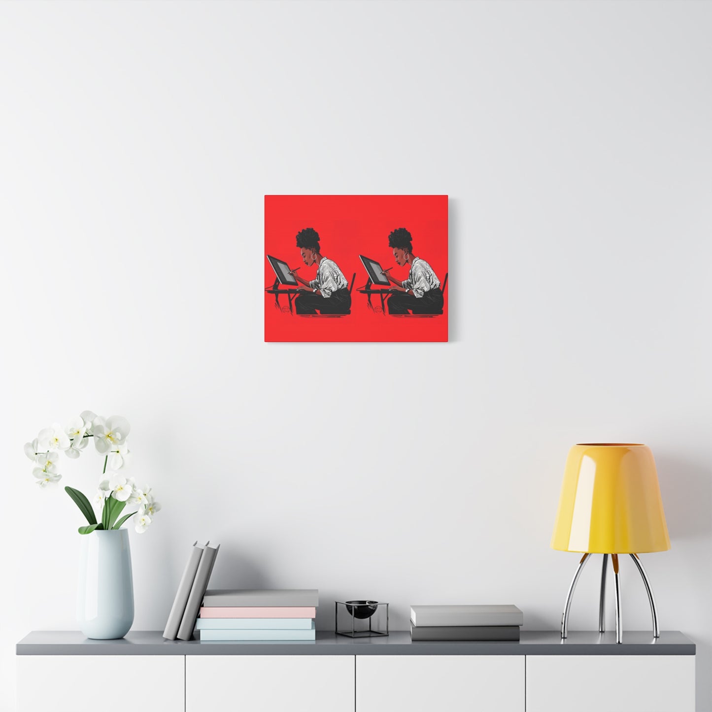 Artistic Canvas Print, Wall Decor, Home Office Inspiration, Gift for Creatives, Modern Art, Black Woman Artist