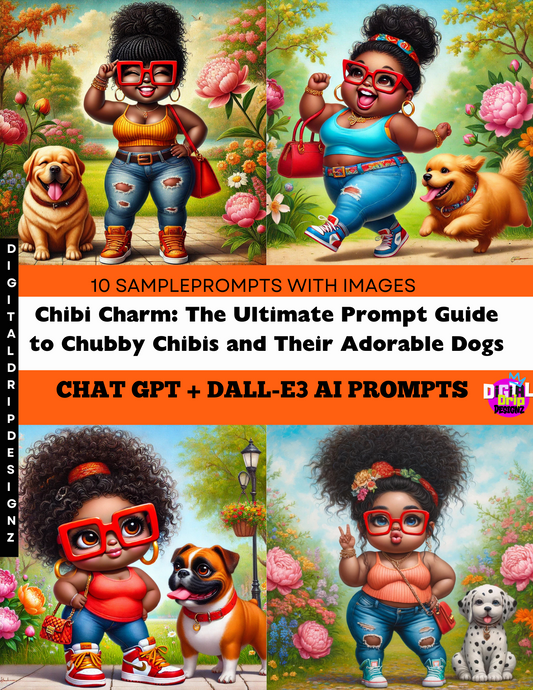 Chubby Chibi Characters & Cute Dogs Chibi Charm Prompt Guide | Create Chubby Chibi Characters & Cute Dogs with AI | Digital Art Tutorial PDF