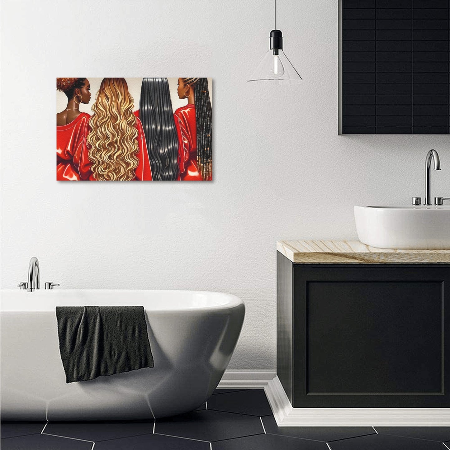 SistersBack2Red Canvas Print 18"x12"