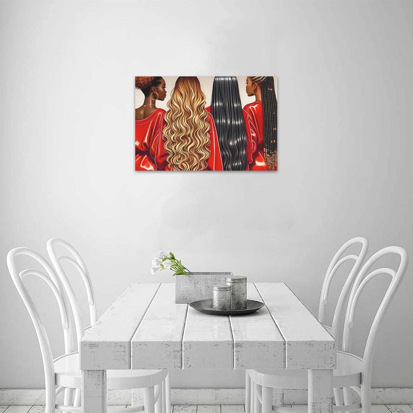SistersBack2Red Canvas Print 18"x12"