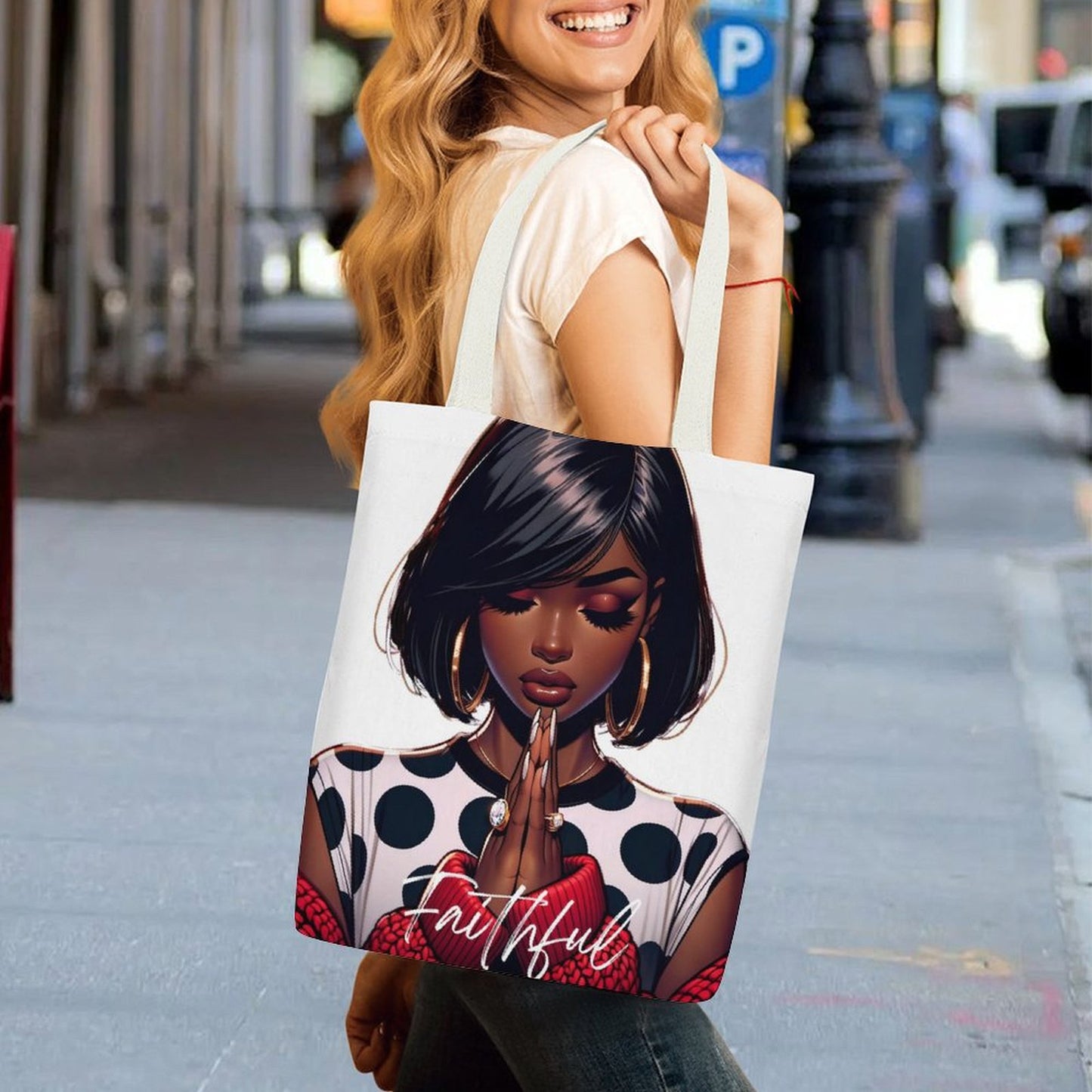 Faithful Canvas Tote Bag-32x38CM (Two-Sided Print) Canvas Tote Bag Double