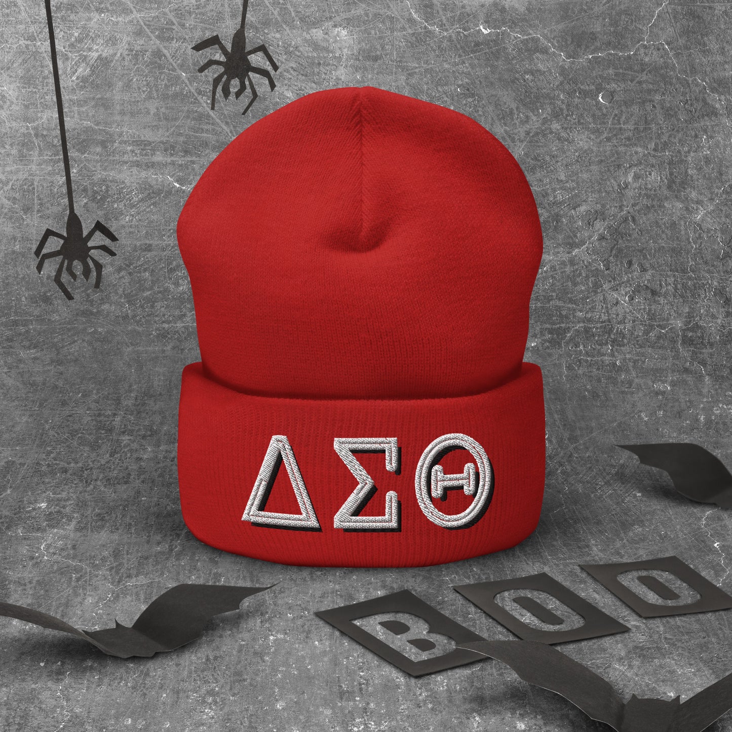 DST Delta Sigma Theta Greek Letters Cuffed Beanie