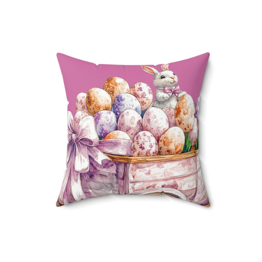 Easter Bunny Decor Pillow, Spring Home Accent, Cute Pillow for Living Room, Easter Gift, Decorative Square Cushion