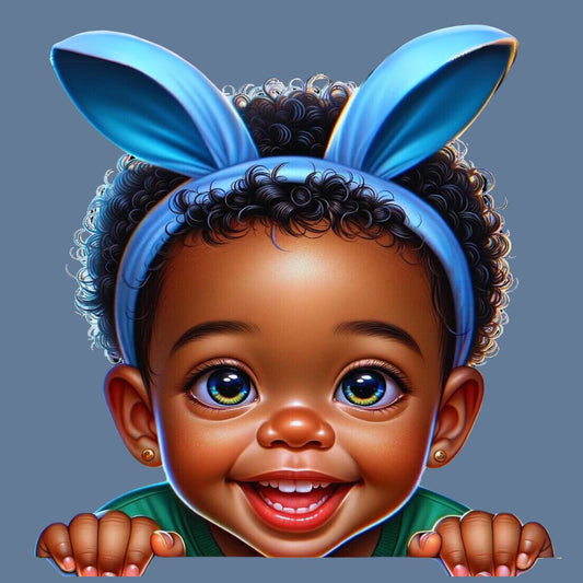 Beautiful Easter Bunny Babies- Melanin African American| dolls |sublimation| journals |stickers| GoodNotes| Ai Art| Easter Baskets,T shirts