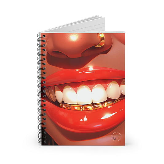 Red Lips Spiral Notebook - Ruled Line