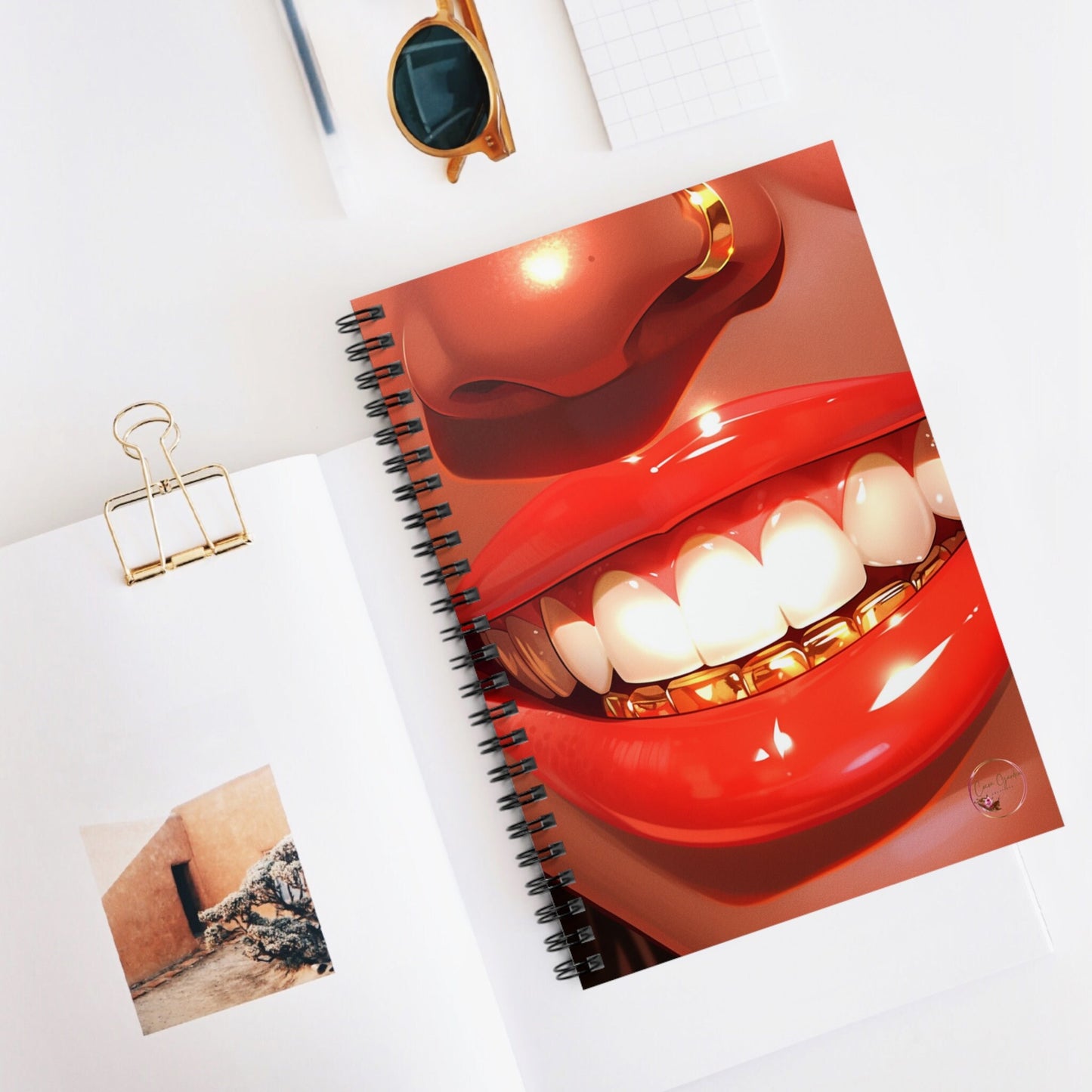Red Lips Spiral Notebook - Ruled Line