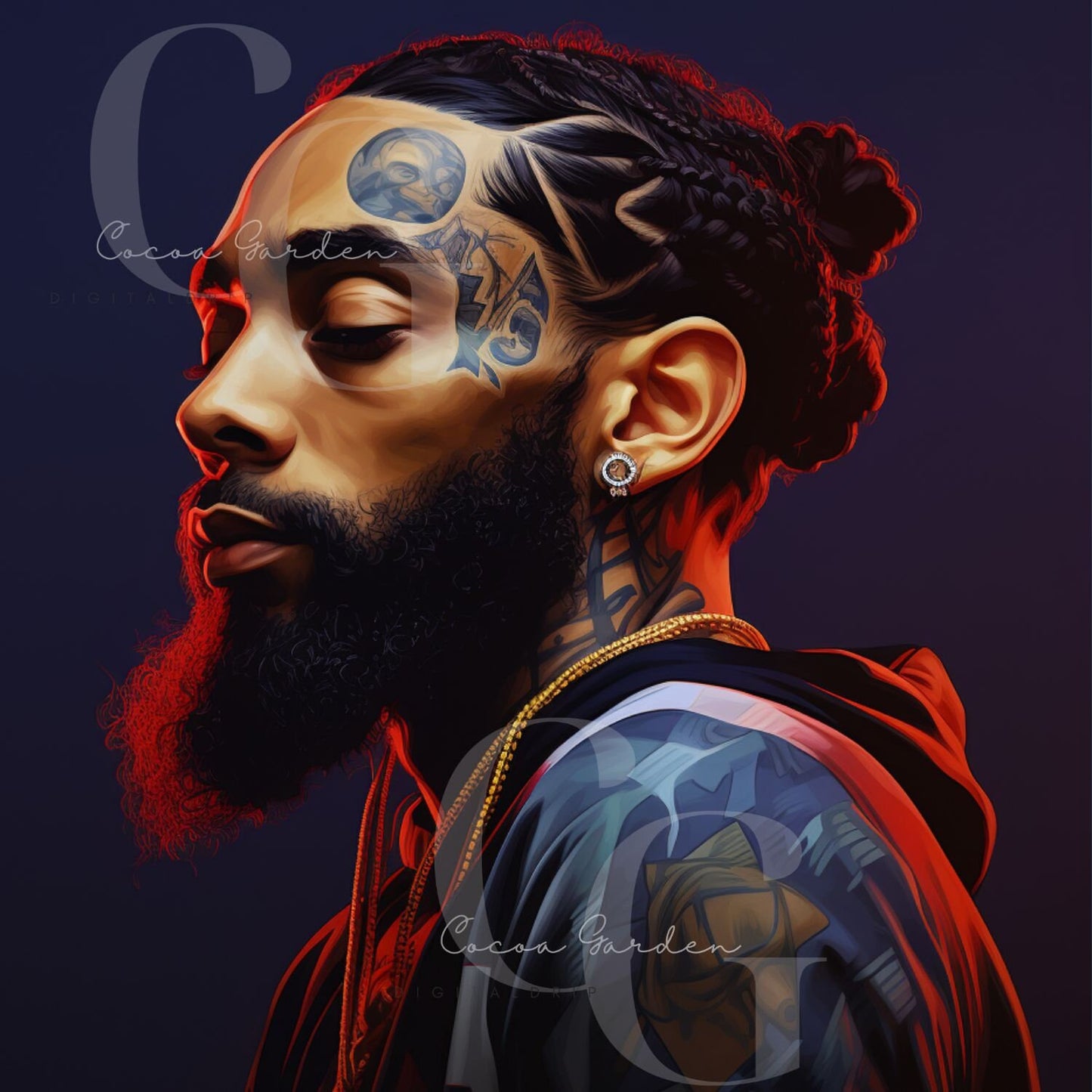 Nipspiration Nipsey| Inspired Digital download photo| sublimation Tshirts Hats Journals Wall Canvas Art