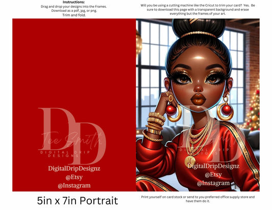 Unique Christmas Cards: Celebrating African American Culture, Instant PDF Download