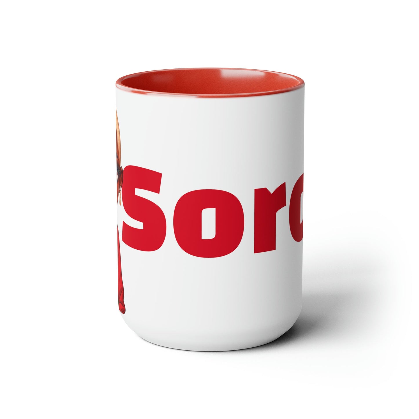 SOROR REDZ Two-Tone Coffee Mugs, 15oz