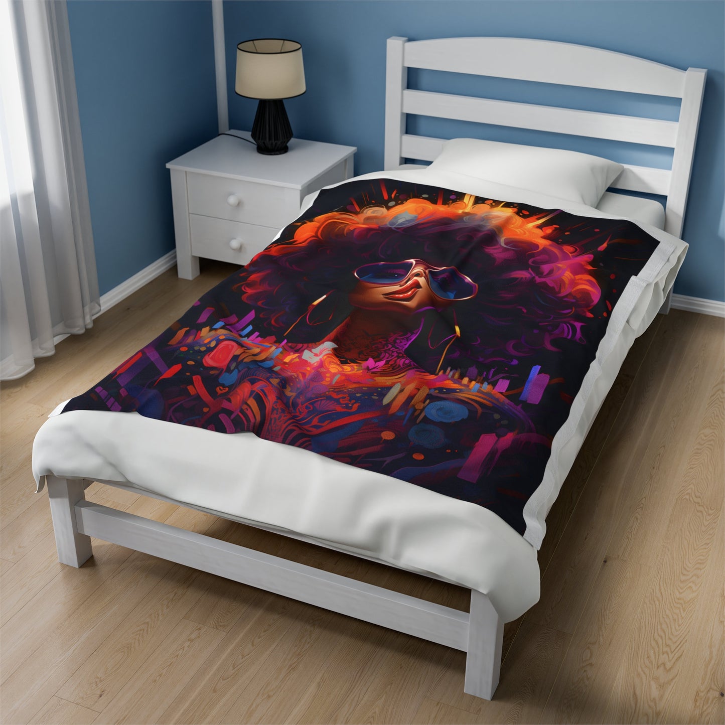 Floral Lady Velveteen Plush Blanket