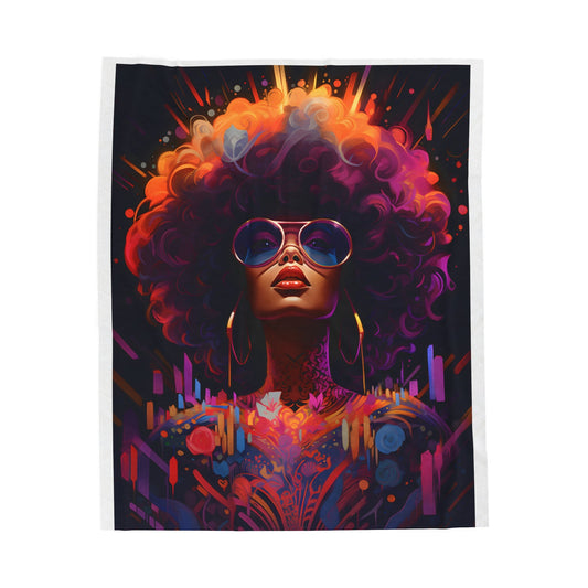 Floral Lady Velveteen Plush Blanket