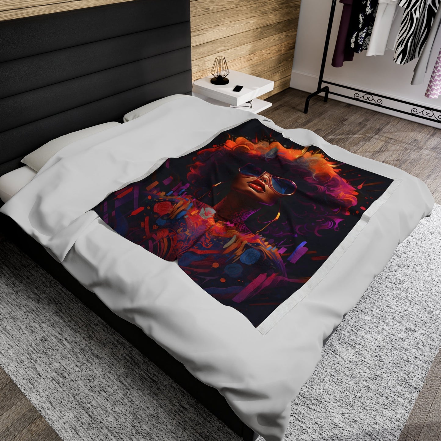 Floral Lady Velveteen Plush Blanket