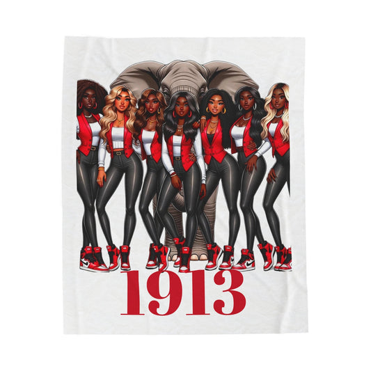 1913 Ladies Velveteen Plush Blanket