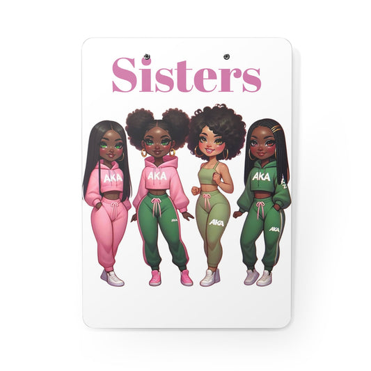 Pink & Green Sisters Clipboard