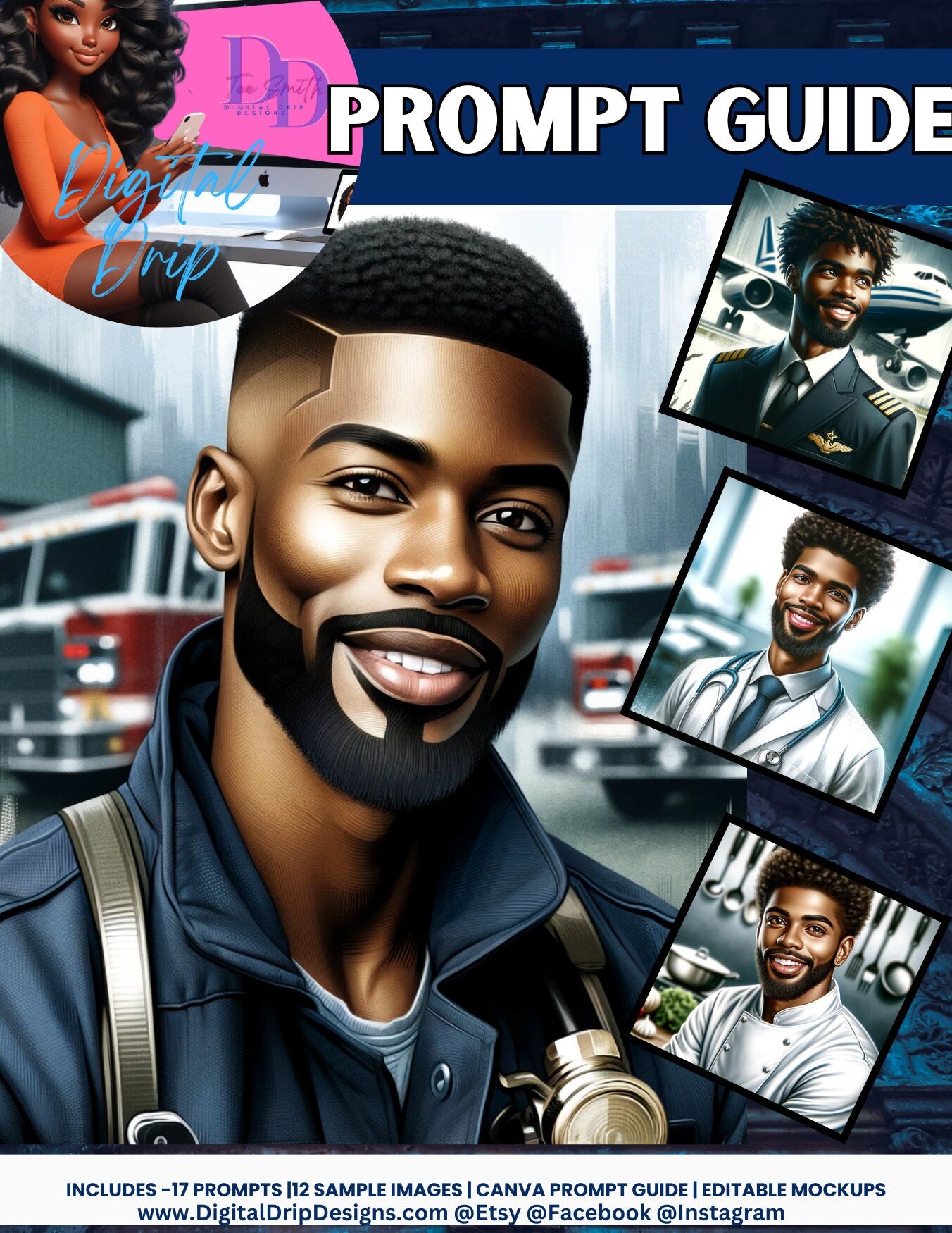 Chat GPT DALLE| Prompt Guide |Strong and Black Men |