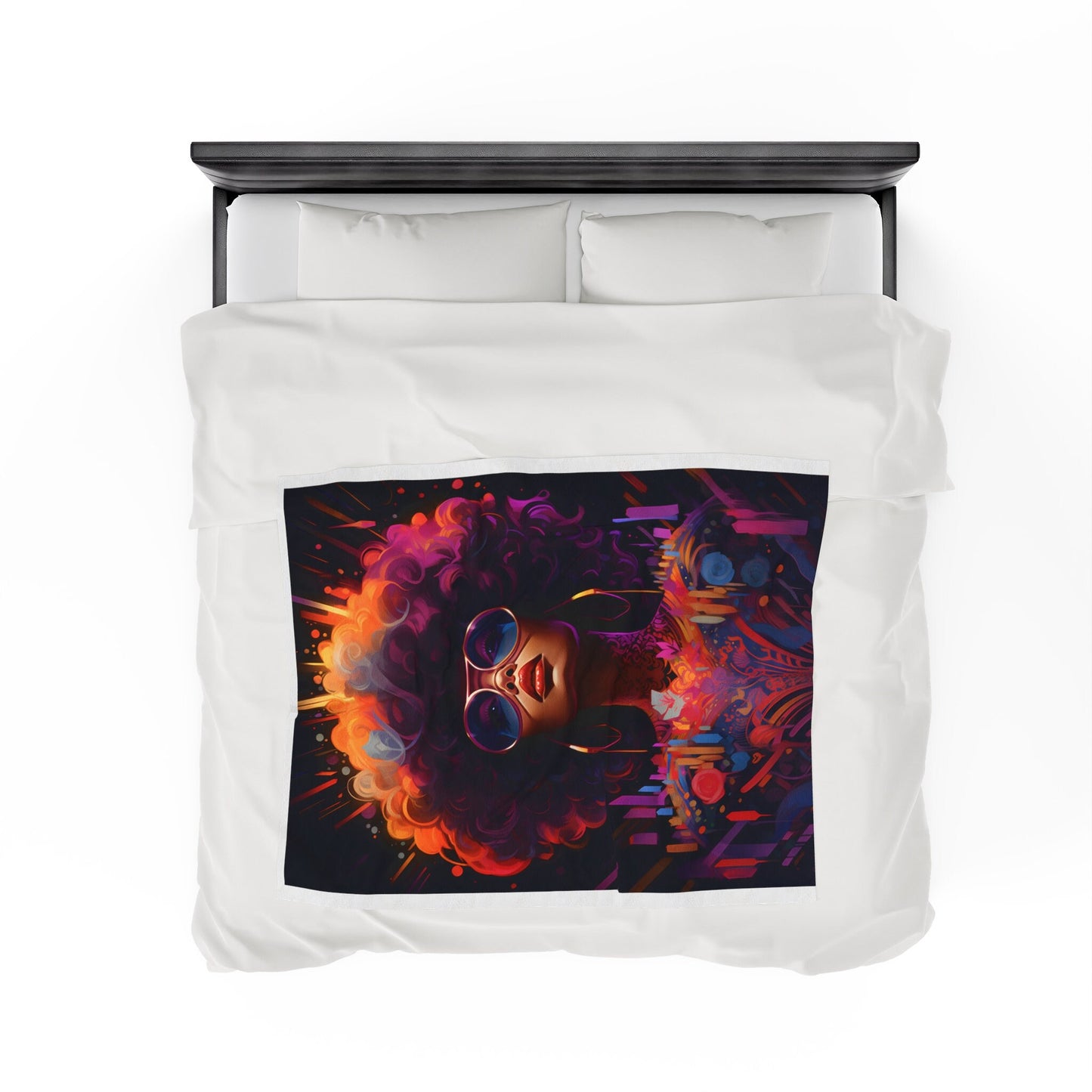 Floral Lady Velveteen Plush Blanket