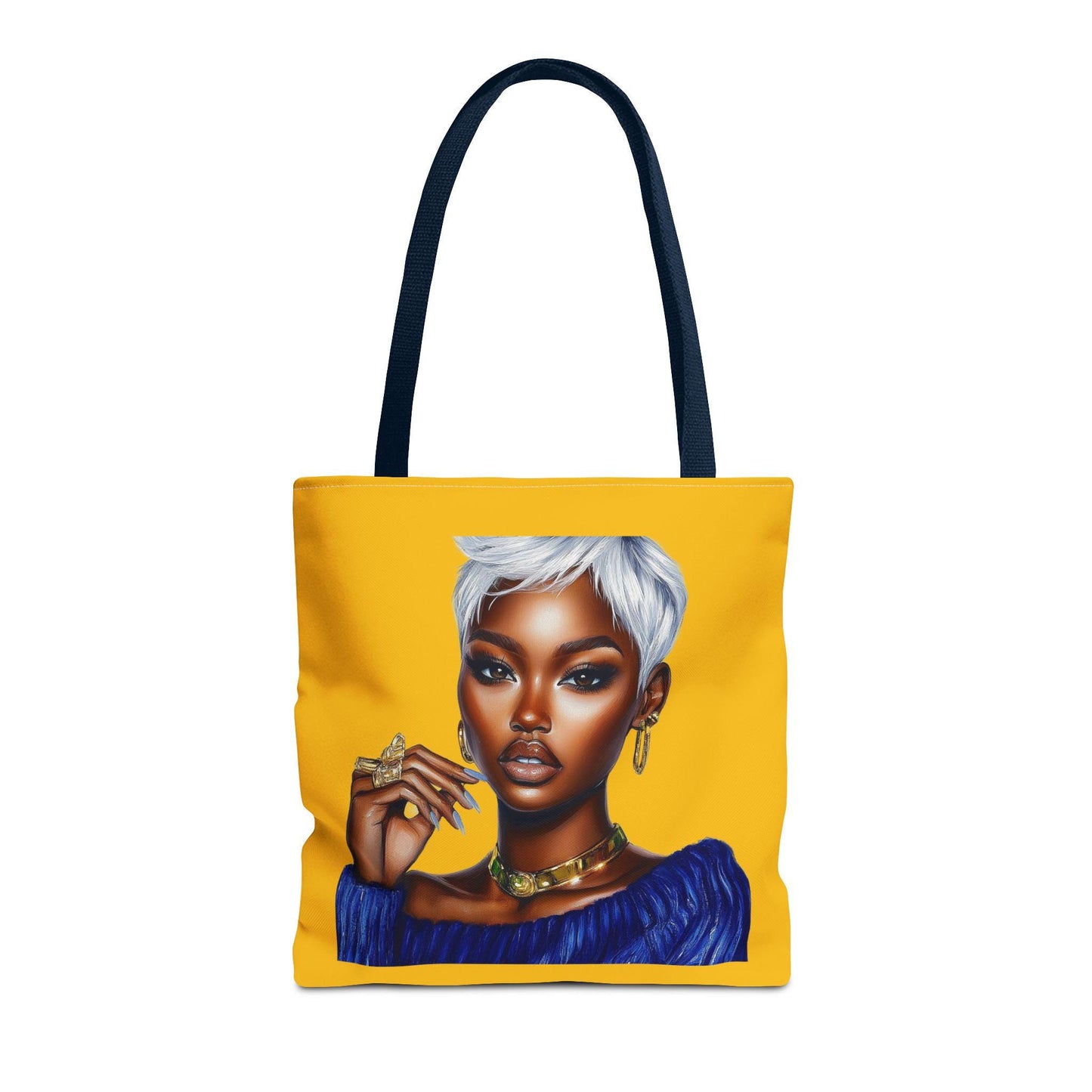 Royal Blue and Gold Lady Tote Bag (AOP)