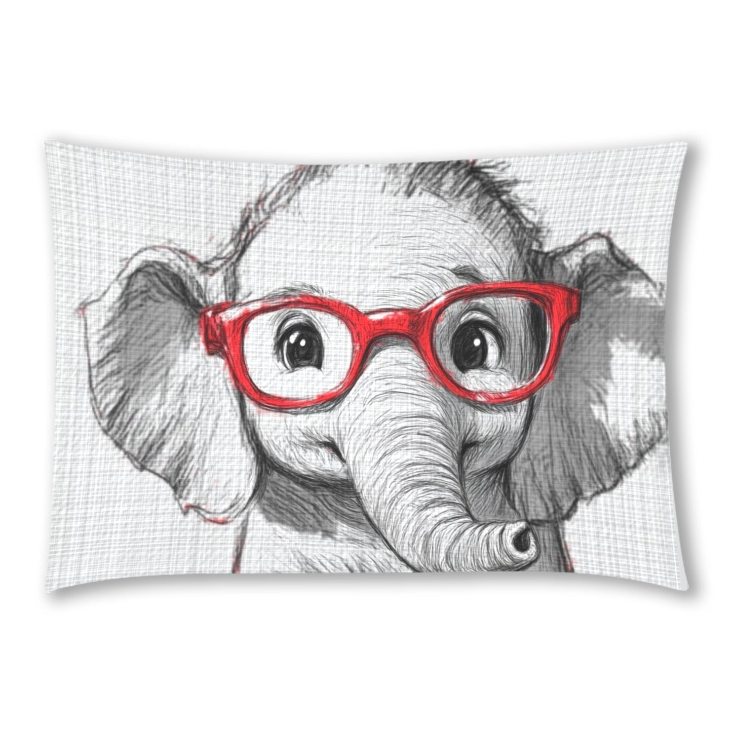 Sorority Inspired Elephant and Red Frame Crimson and Cream Custom Rectangle Pillow Case 20x30 (One Side)