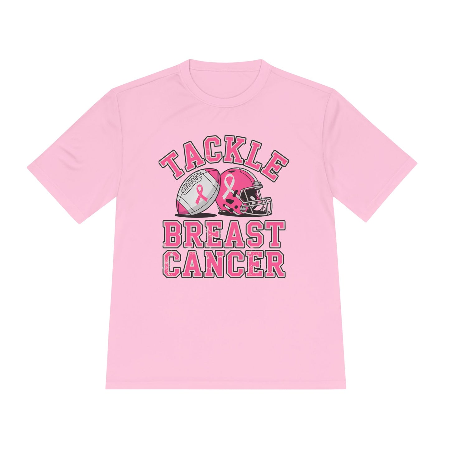 Tackle Breast Cancer Tee, Moisture Wicking Athletic Shirt, Unisex Workout Top, Sports Event T-Shirt, Perfect for Fundraisers