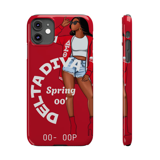 Personalize Delta Diva Soror Chic Slim Phone Case, Stylish Phone Cover, Trendy Gadget Accessory, Gifts for Her,Personalized Phone Protection