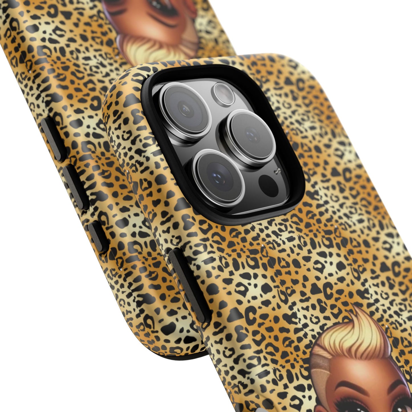 Phone Case, Blonde Bombshell Leopard Print Case, Tough Phone Cover, Stylish Animal Print Phone Protector, Gift for Her