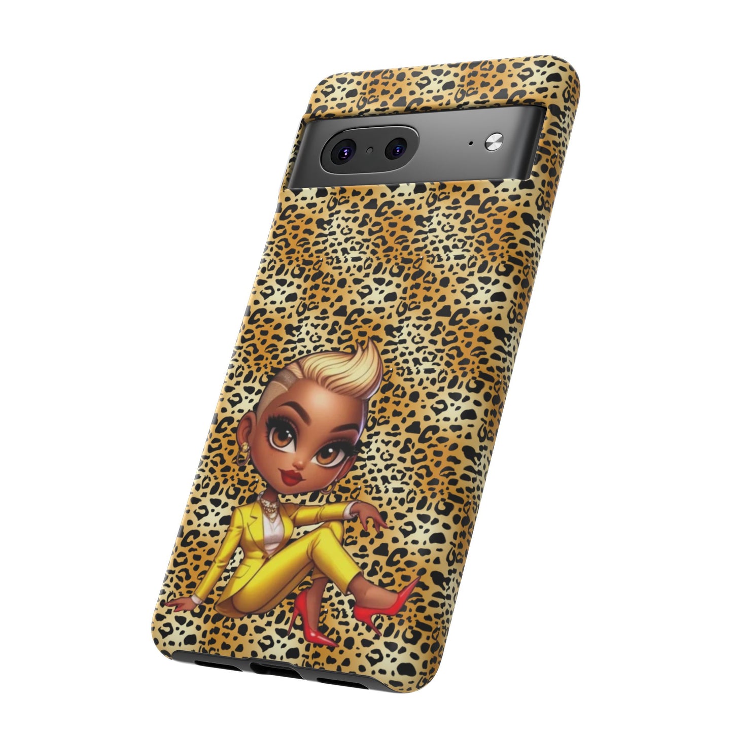Phone Case, Blonde Bombshell Leopard Print Case, Tough Phone Cover, Stylish Animal Print Phone Protector, Gift for Her