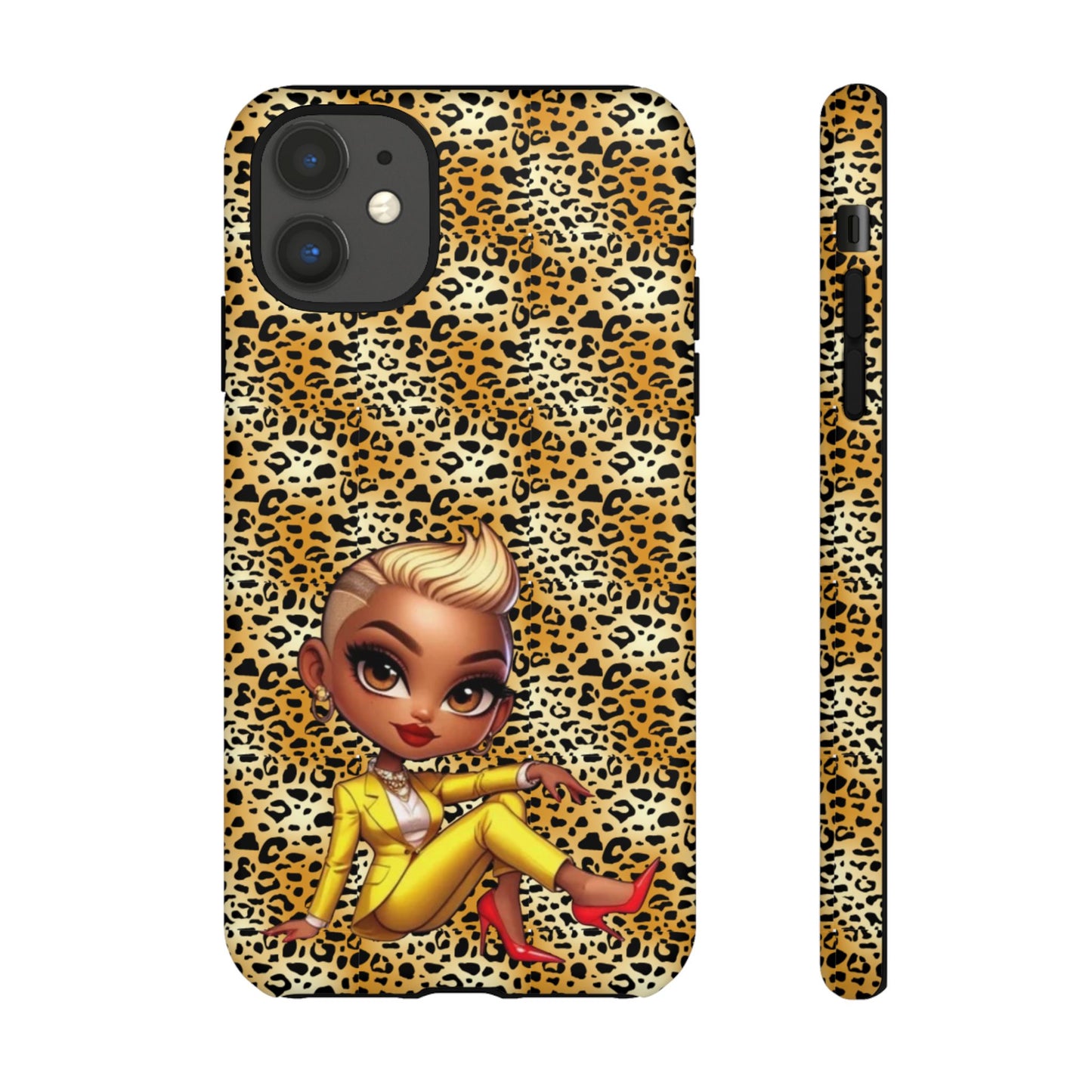 Phone Case, Blonde Bombshell Leopard Print Case, Tough Phone Cover, Stylish Animal Print Phone Protector, Gift for Her