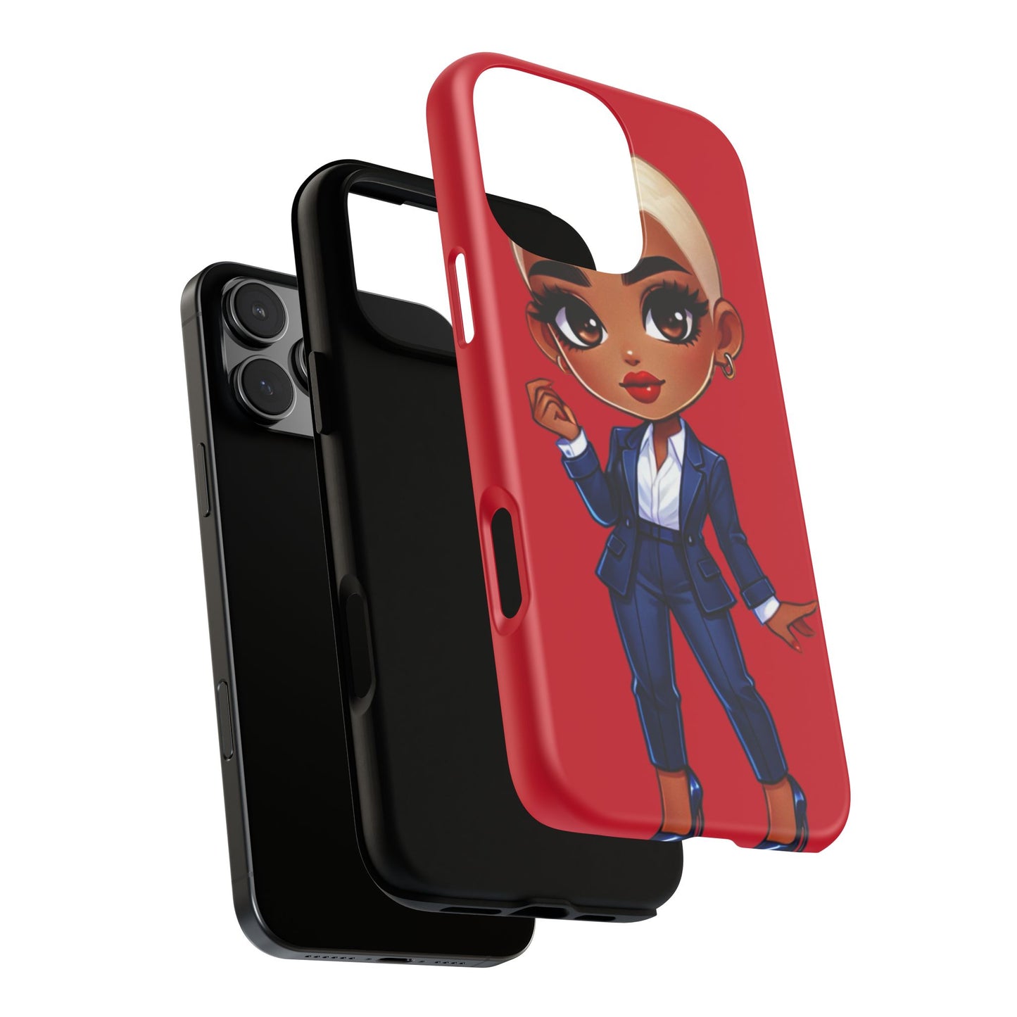 Stylish Phone Case with Confident “Deedra” Character Design, Protects Your Phone, Unique Gift, Trendy Accessory, Fashion Statement