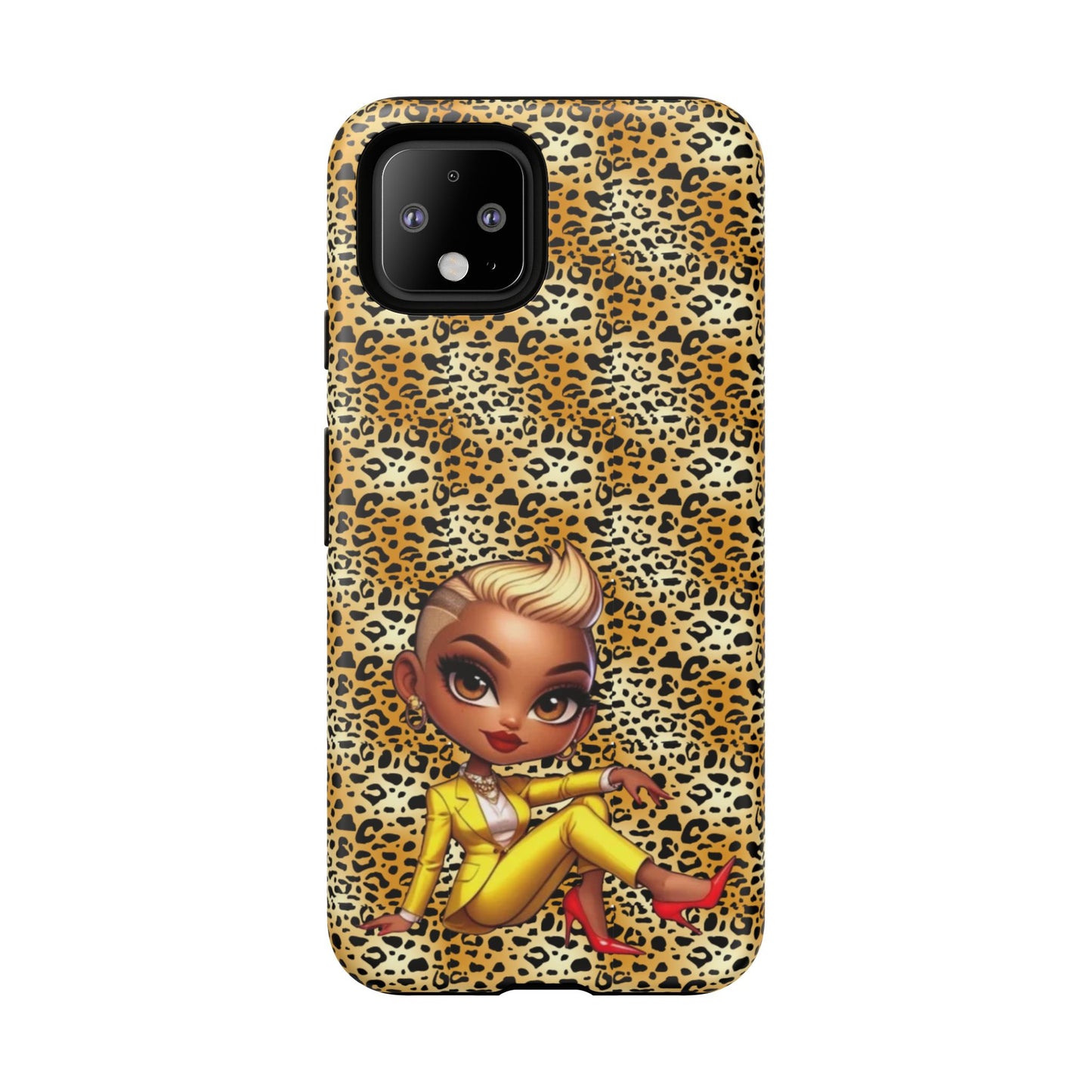 Phone Case, Blonde Bombshell Leopard Print Case, Tough Phone Cover, Stylish Animal Print Phone Protector, Gift for Her