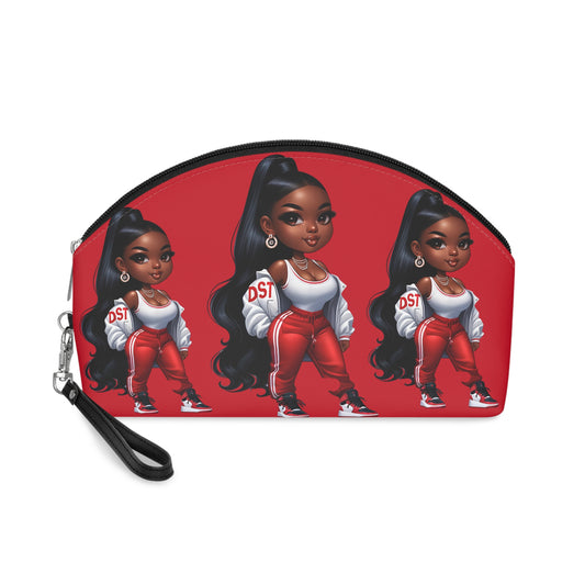Delta Diva Chic Makeup Bag with Stylish Cartoon Design, Cute Cosmetic Pouch, Perfect Gift for Her, Travel Makeup Organizer, Fashionista Accessory