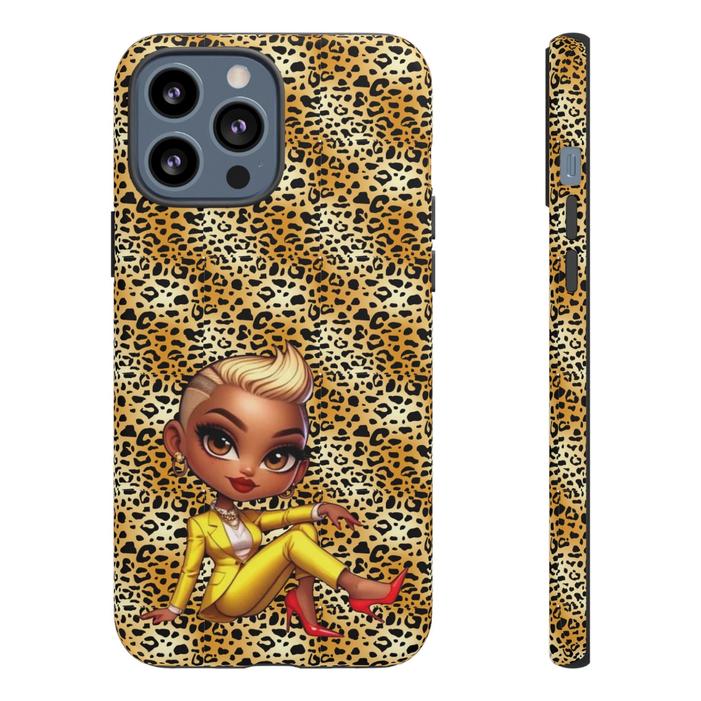 Phone Case, Blonde Bombshell Leopard Print Case, Tough Phone Cover, Stylish Animal Print Phone Protector, Gift for Her