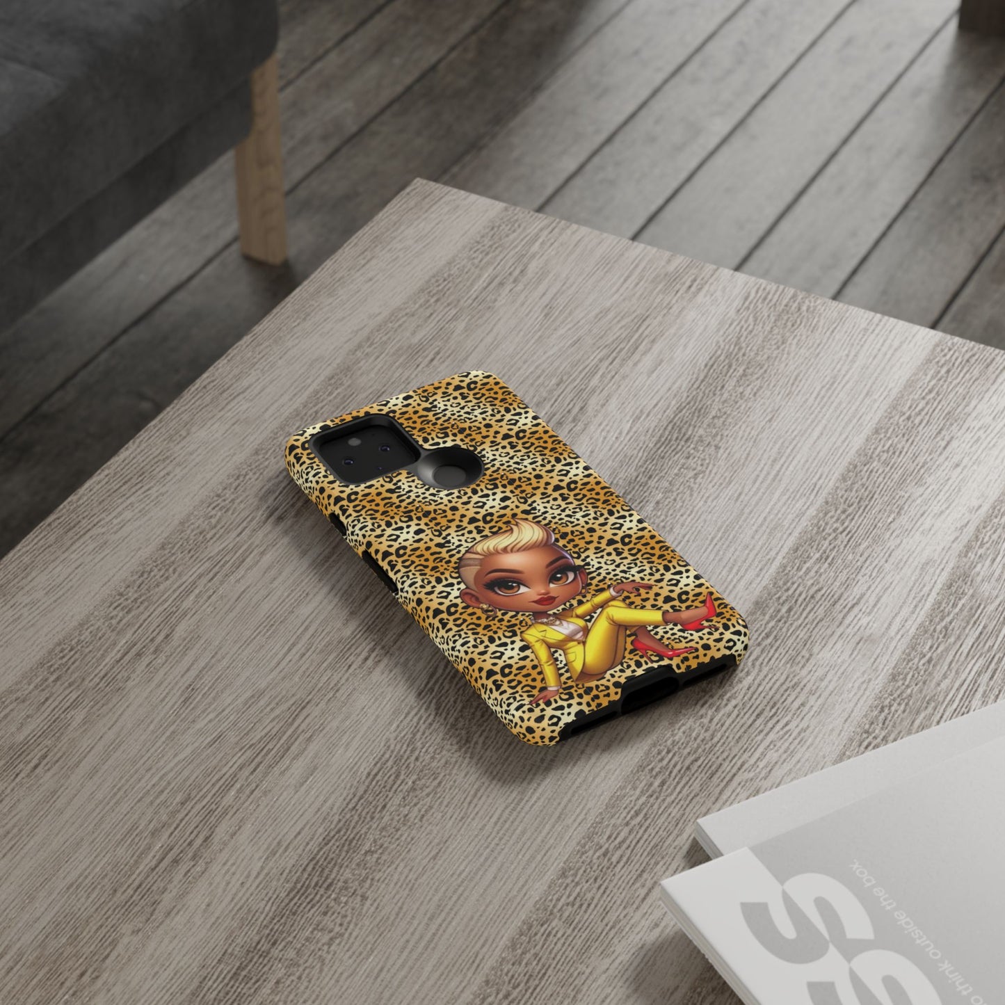 Phone Case, Blonde Bombshell Leopard Print Case, Tough Phone Cover, Stylish Animal Print Phone Protector, Gift for Her