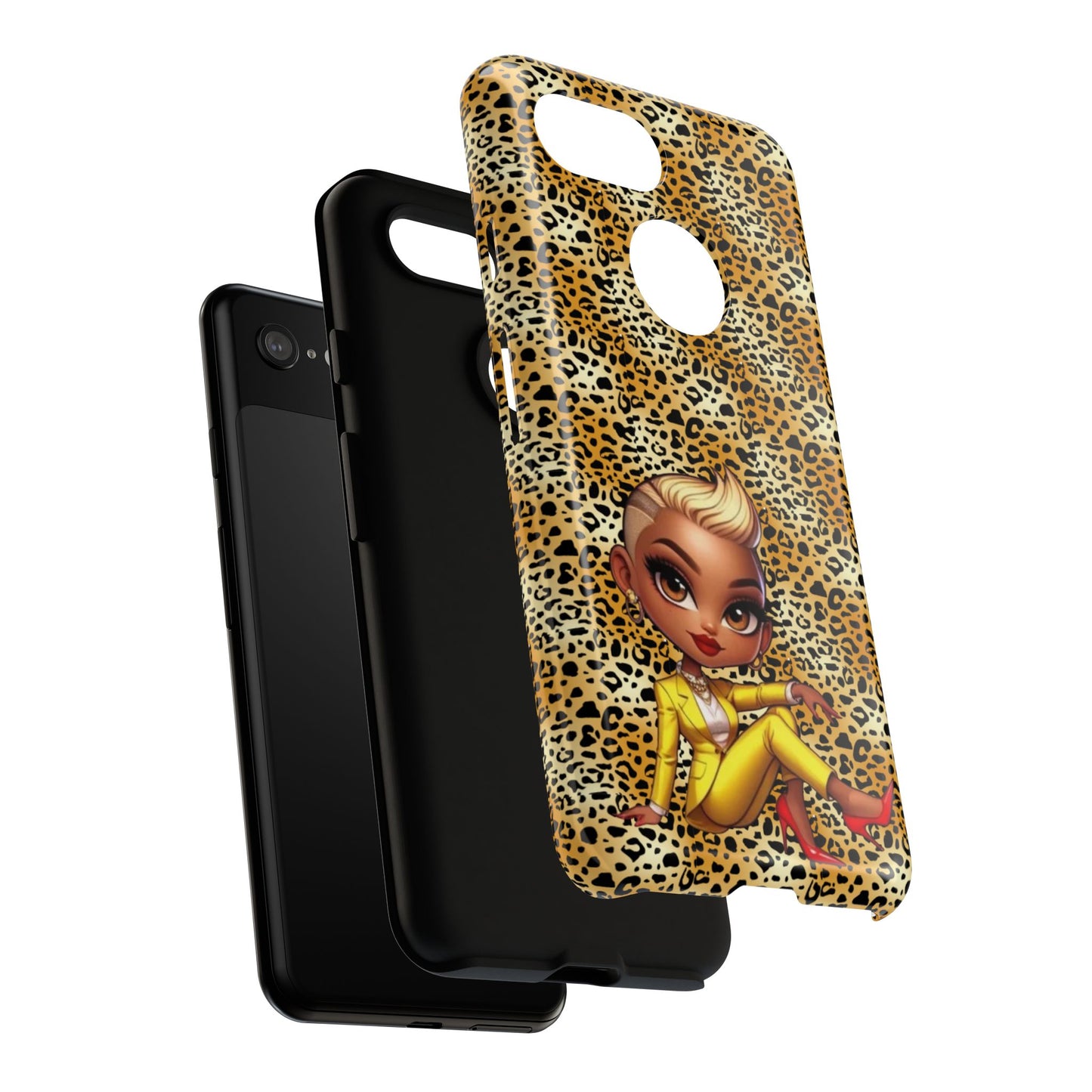 Phone Case, Blonde Bombshell Leopard Print Case, Tough Phone Cover, Stylish Animal Print Phone Protector, Gift for Her