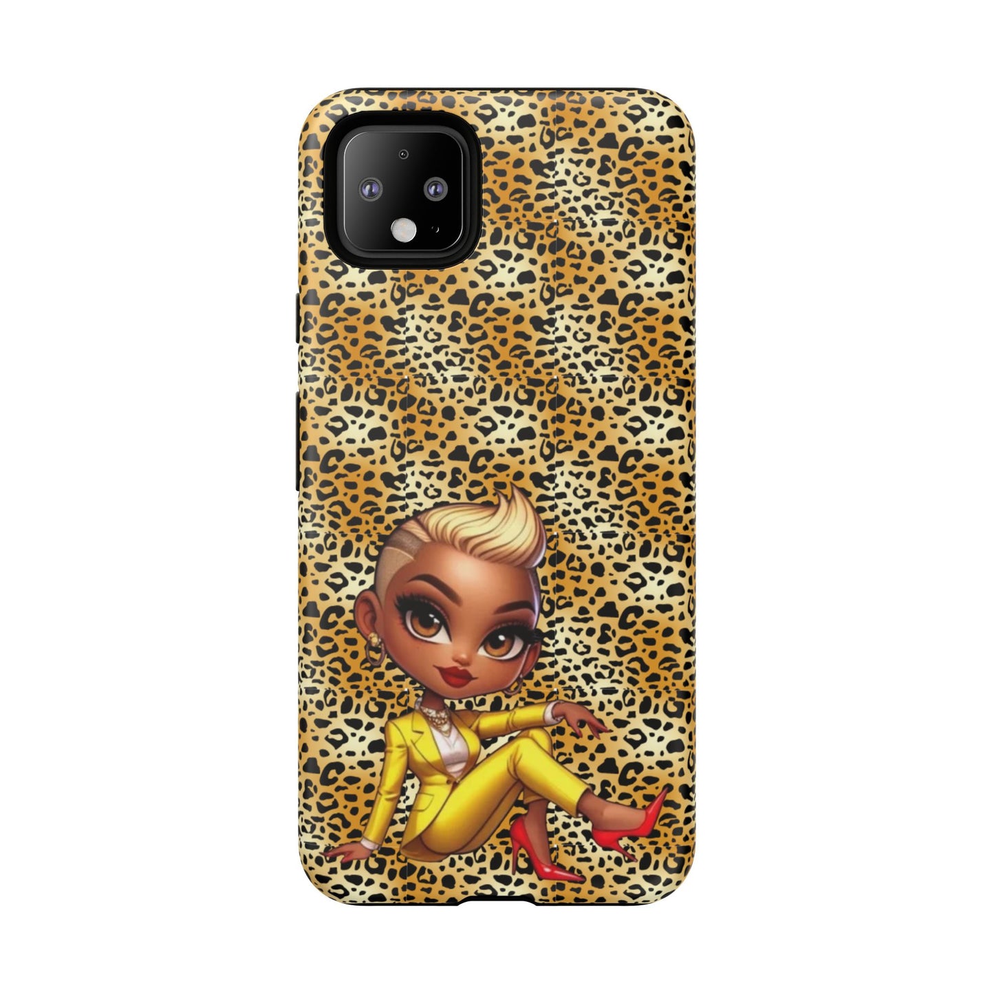 Phone Case, Blonde Bombshell Leopard Print Case, Tough Phone Cover, Stylish Animal Print Phone Protector, Gift for Her