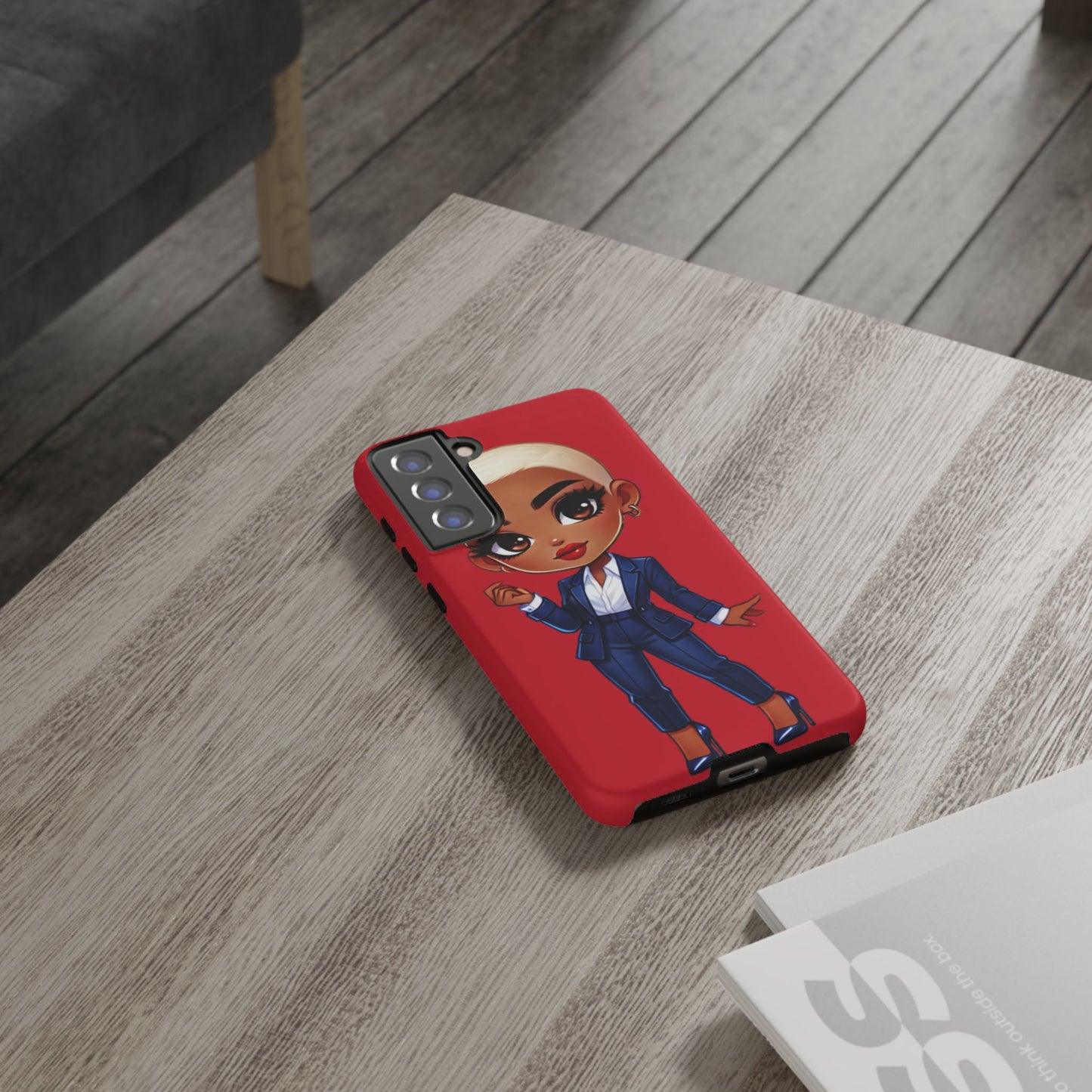 Stylish Phone Case with Confident “Deedra” Character Design, Protects Your Phone, Unique Gift, Trendy Accessory, Fashion Statement