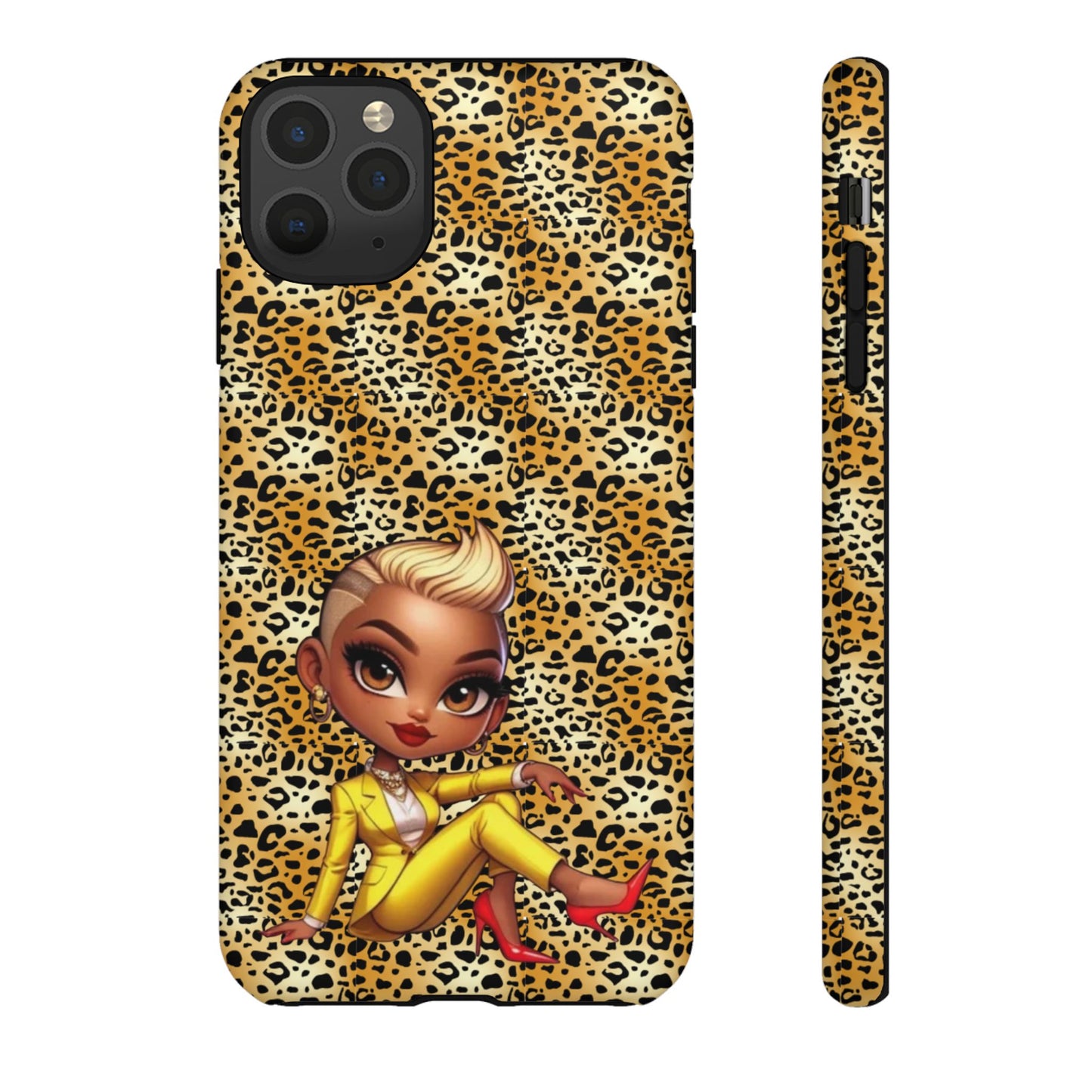 Phone Case, Blonde Bombshell Leopard Print Case, Tough Phone Cover, Stylish Animal Print Phone Protector, Gift for Her