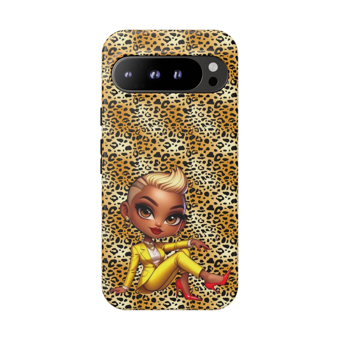Phone Case, Blonde Bombshell Leopard Print Case, Tough Phone Cover, Stylish Animal Print Phone Protector, Gift for Her