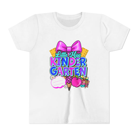 Little Miss Kindergarten Tee, Kids T-Shirt for Kindergarteners, Cute Gift for Back to School, Fun Classroom Wear, Birthday Gift