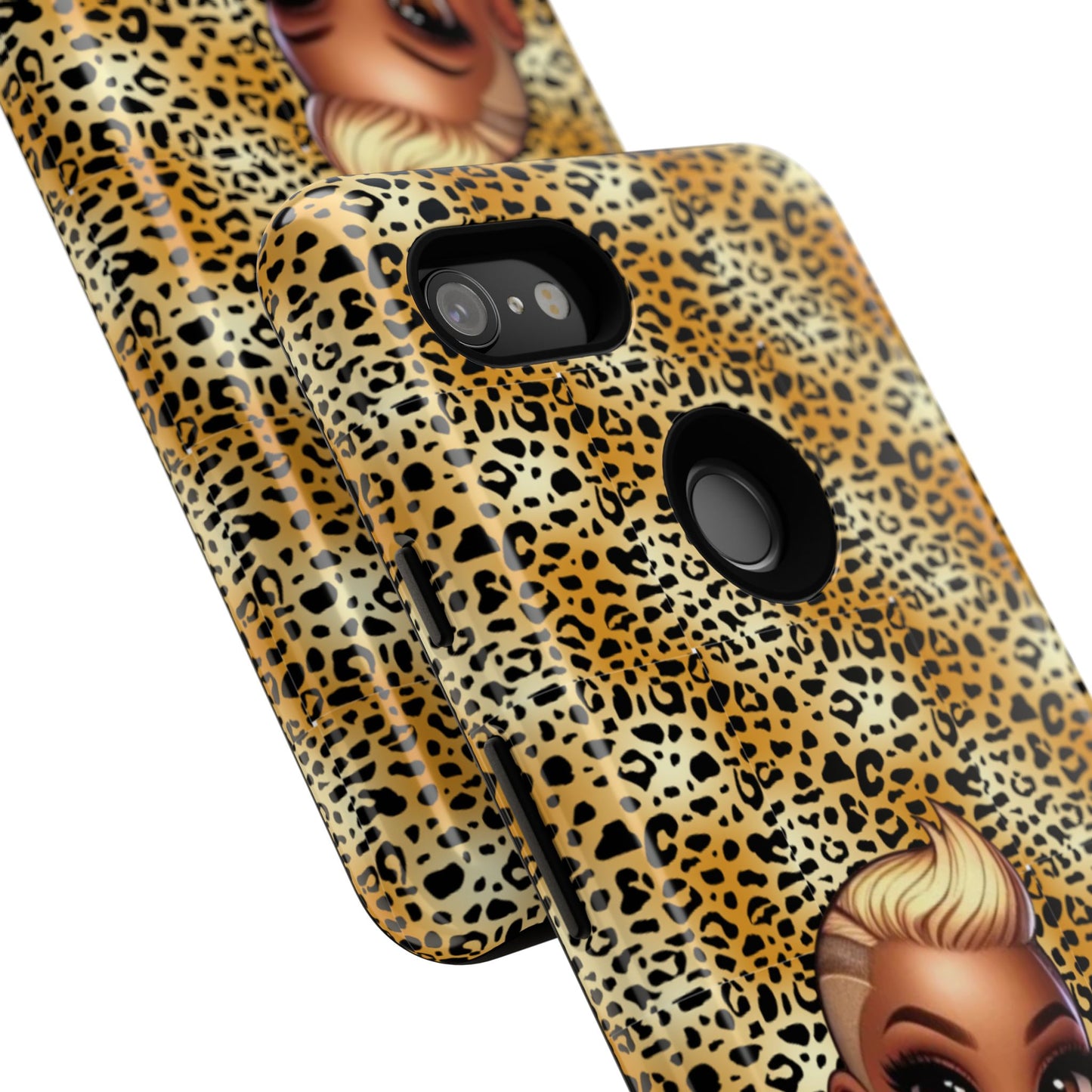 Phone Case, Blonde Bombshell Leopard Print Case, Tough Phone Cover, Stylish Animal Print Phone Protector, Gift for Her