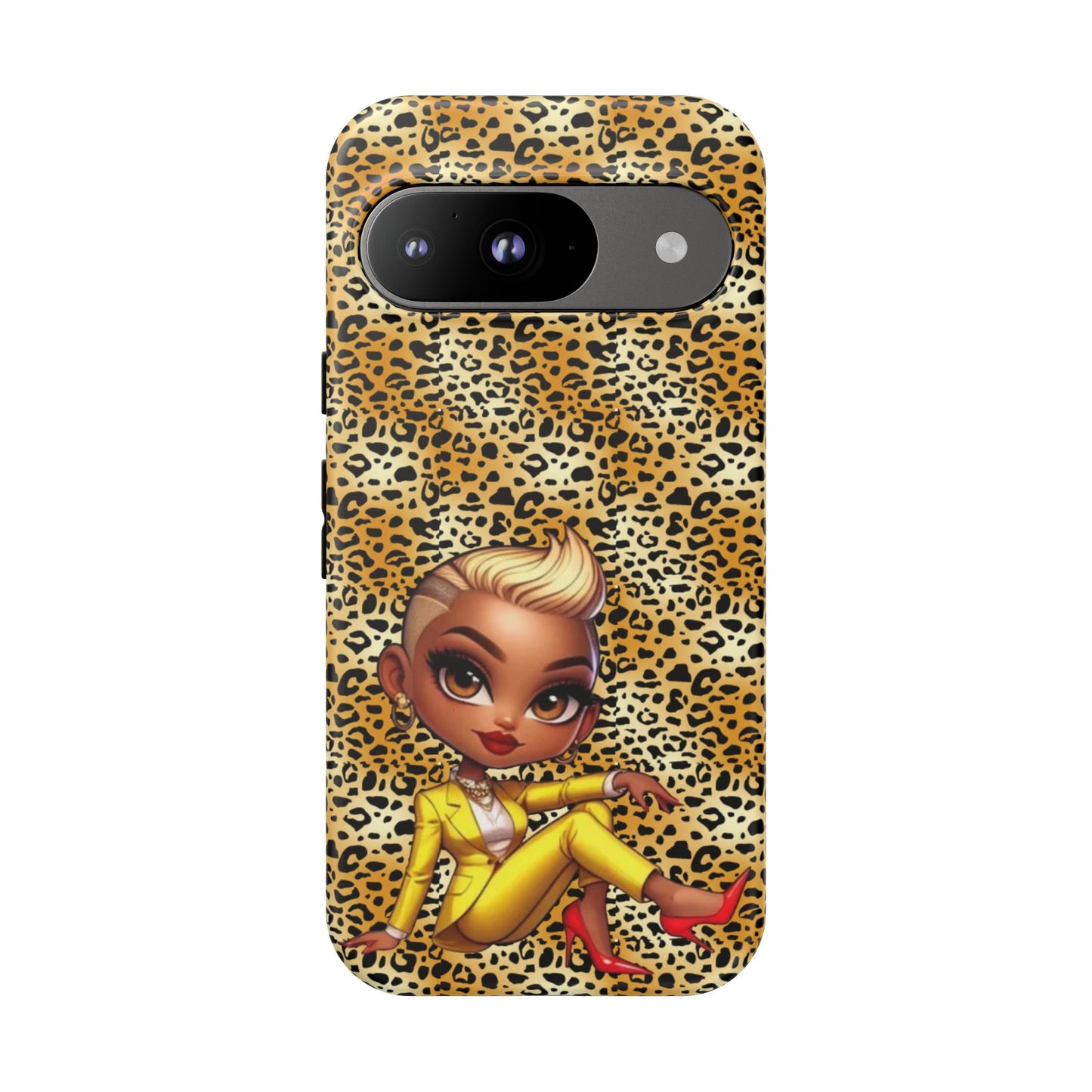Phone Case, Blonde Bombshell Leopard Print Case, Tough Phone Cover, Stylish Animal Print Phone Protector, Gift for Her