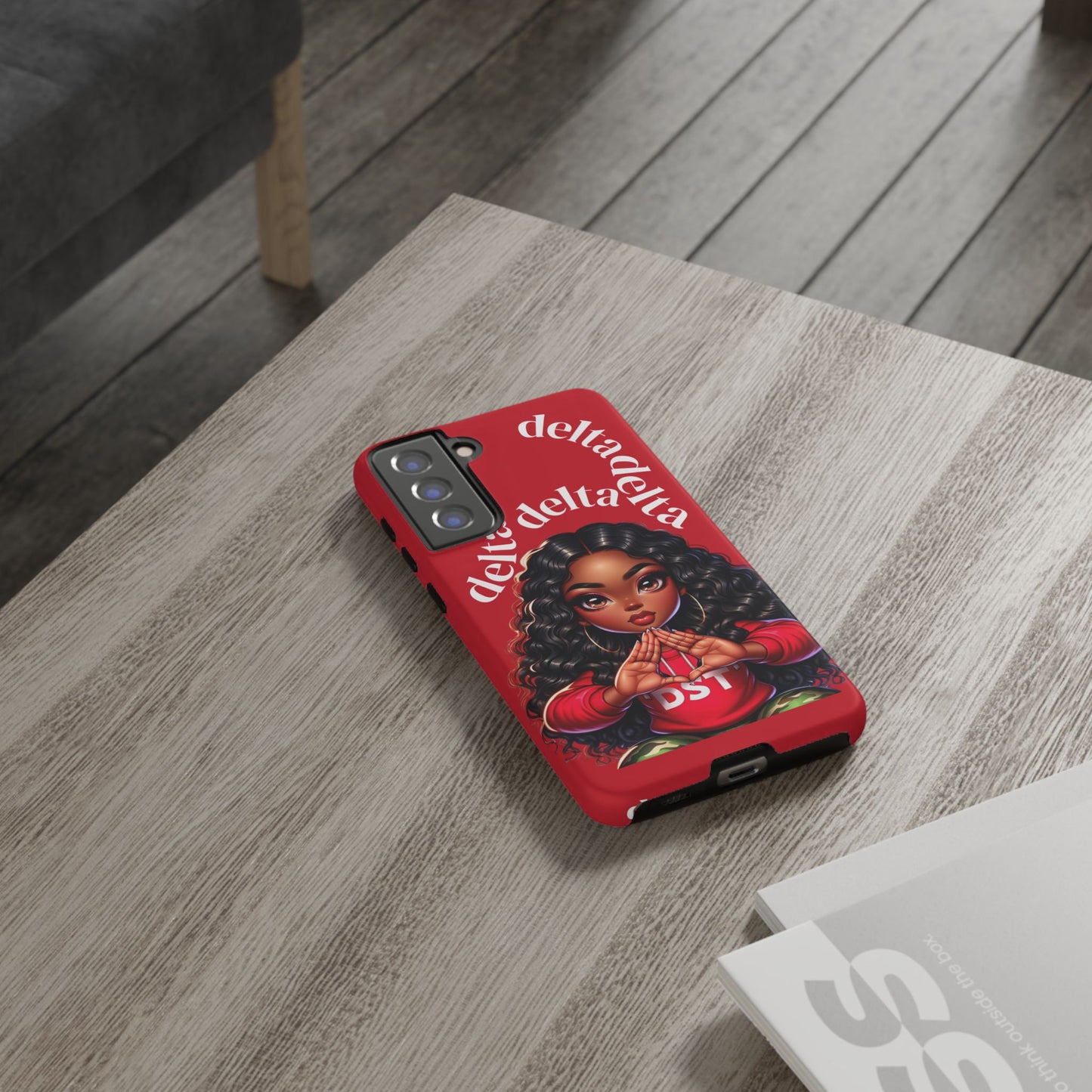 Delta Delta Tough Phone Case, Sorority Gifts, Cute Phone Accessories, Red Phone Cover, Greek Life
