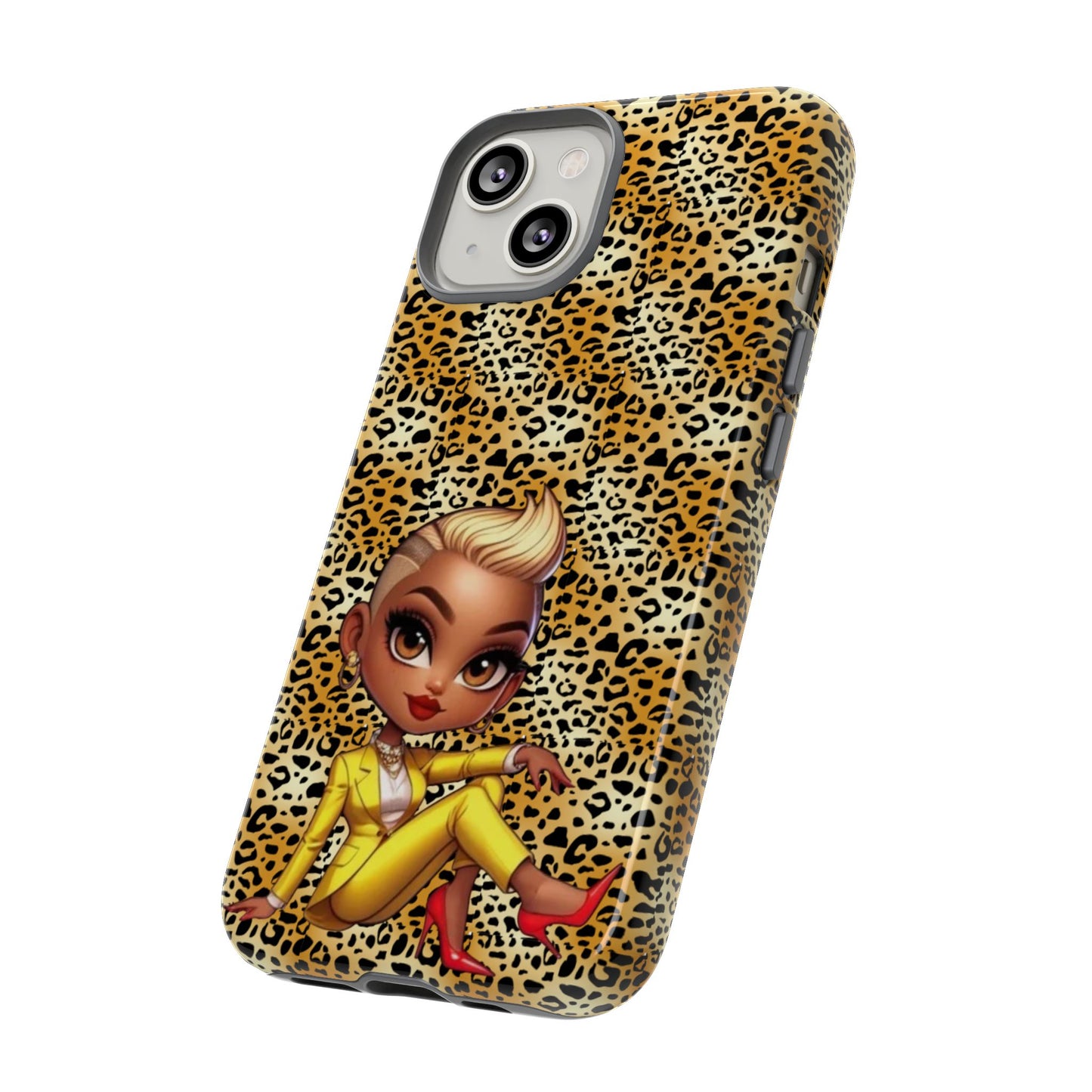 Phone Case, Blonde Bombshell Leopard Print Case, Tough Phone Cover, Stylish Animal Print Phone Protector, Gift for Her