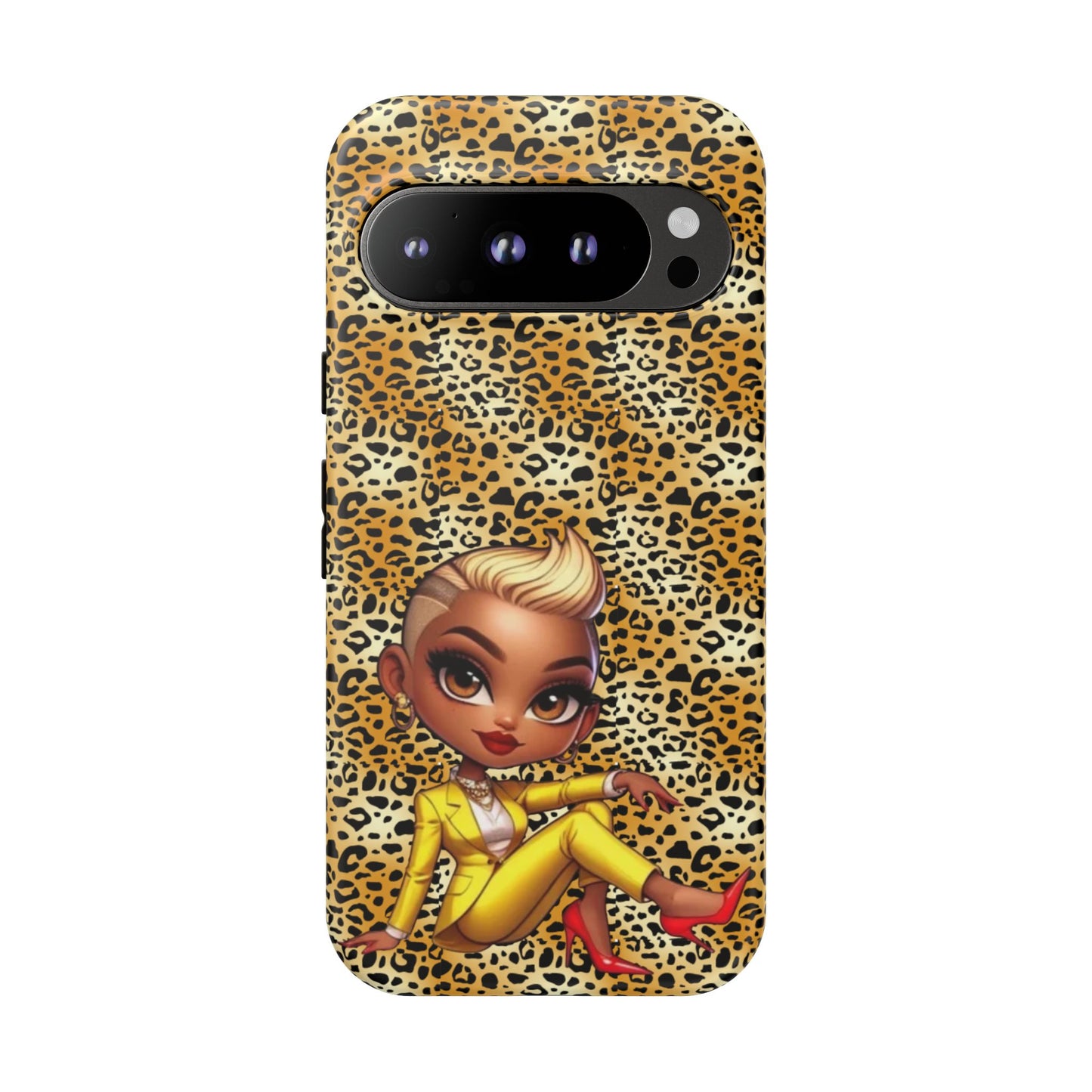 Phone Case, Blonde Bombshell Leopard Print Case, Tough Phone Cover, Stylish Animal Print Phone Protector, Gift for Her