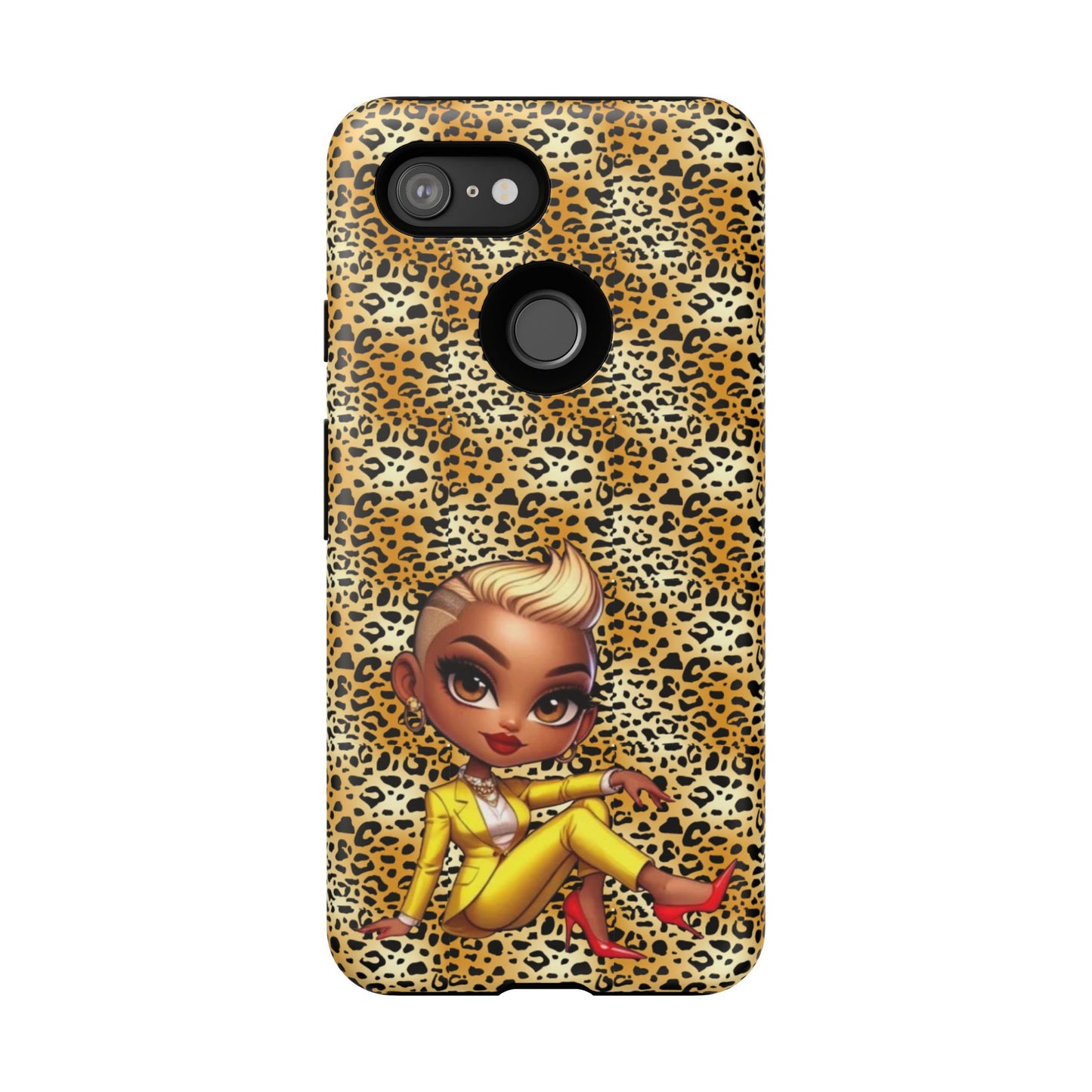 Phone Case, Blonde Bombshell Leopard Print Case, Tough Phone Cover, Stylish Animal Print Phone Protector, Gift for Her