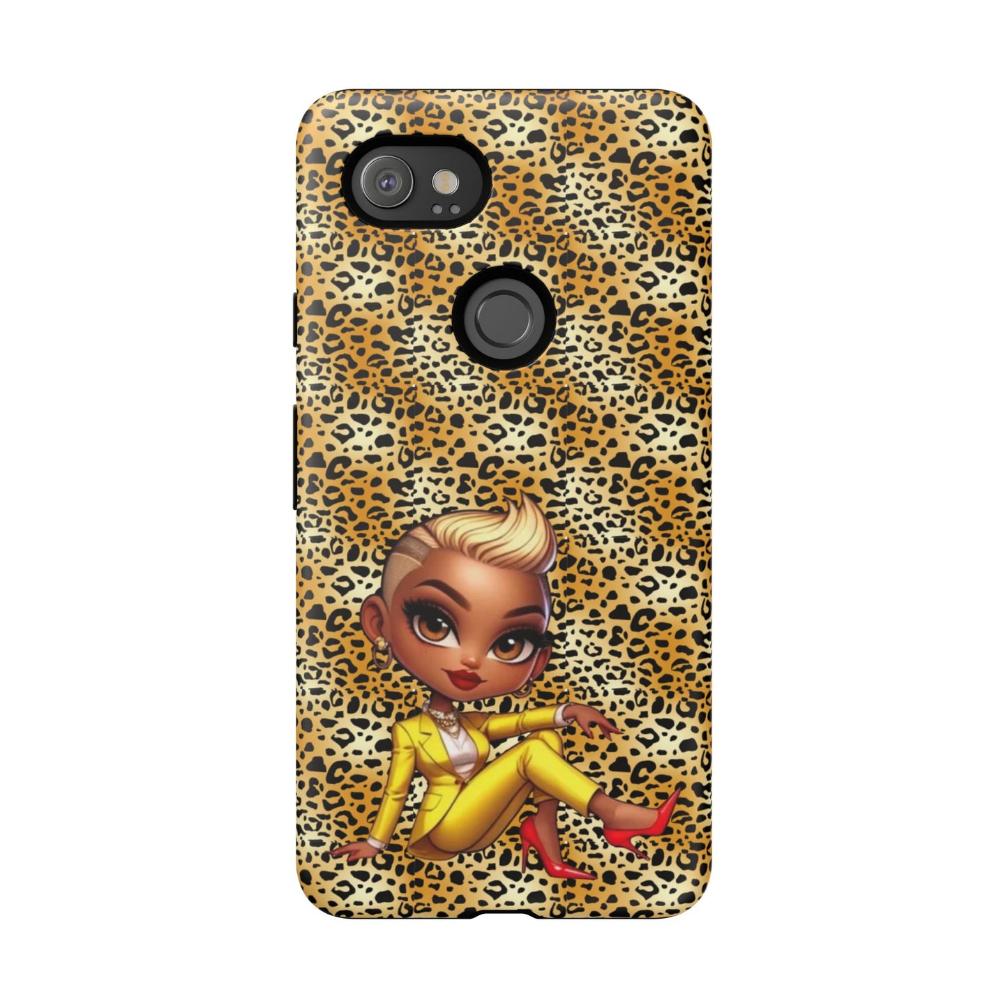 Phone Case, Blonde Bombshell Leopard Print Case, Tough Phone Cover, Stylish Animal Print Phone Protector, Gift for Her