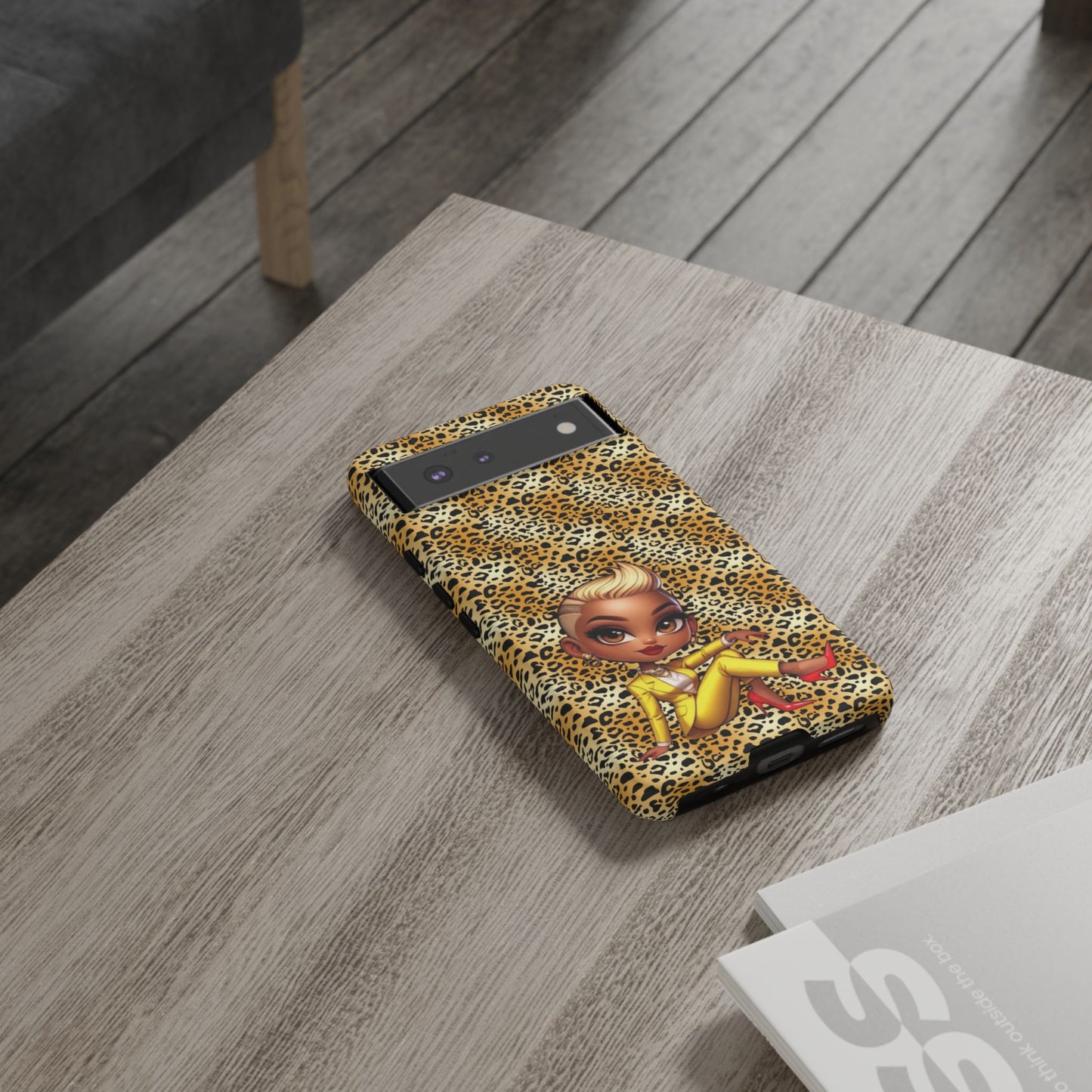 Phone Case, Blonde Bombshell Leopard Print Case, Tough Phone Cover, Stylish Animal Print Phone Protector, Gift for Her