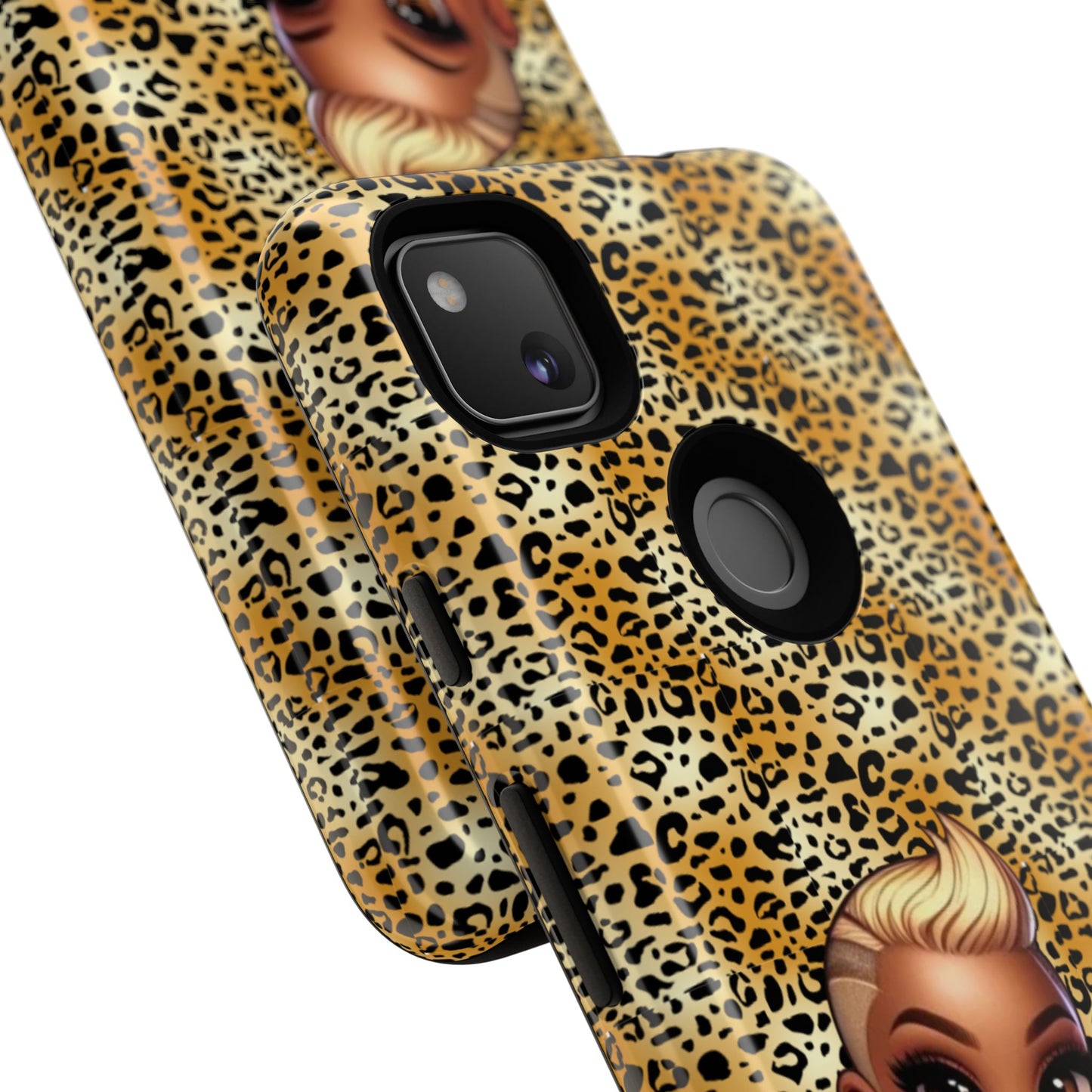 Phone Case, Blonde Bombshell Leopard Print Case, Tough Phone Cover, Stylish Animal Print Phone Protector, Gift for Her