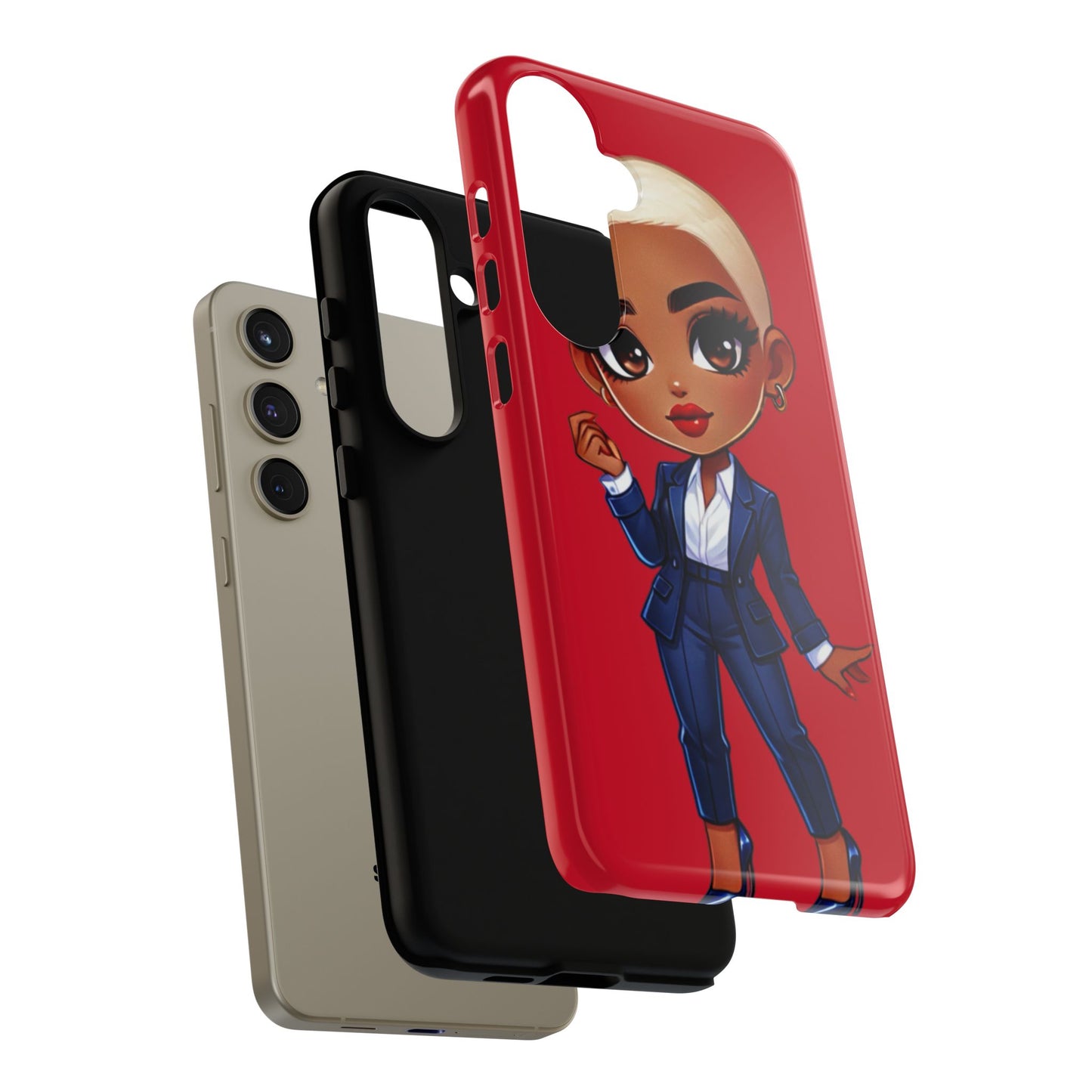 Stylish Phone Case with Confident “Deedra” Character Design, Protects Your Phone, Unique Gift, Trendy Accessory, Fashion Statement
