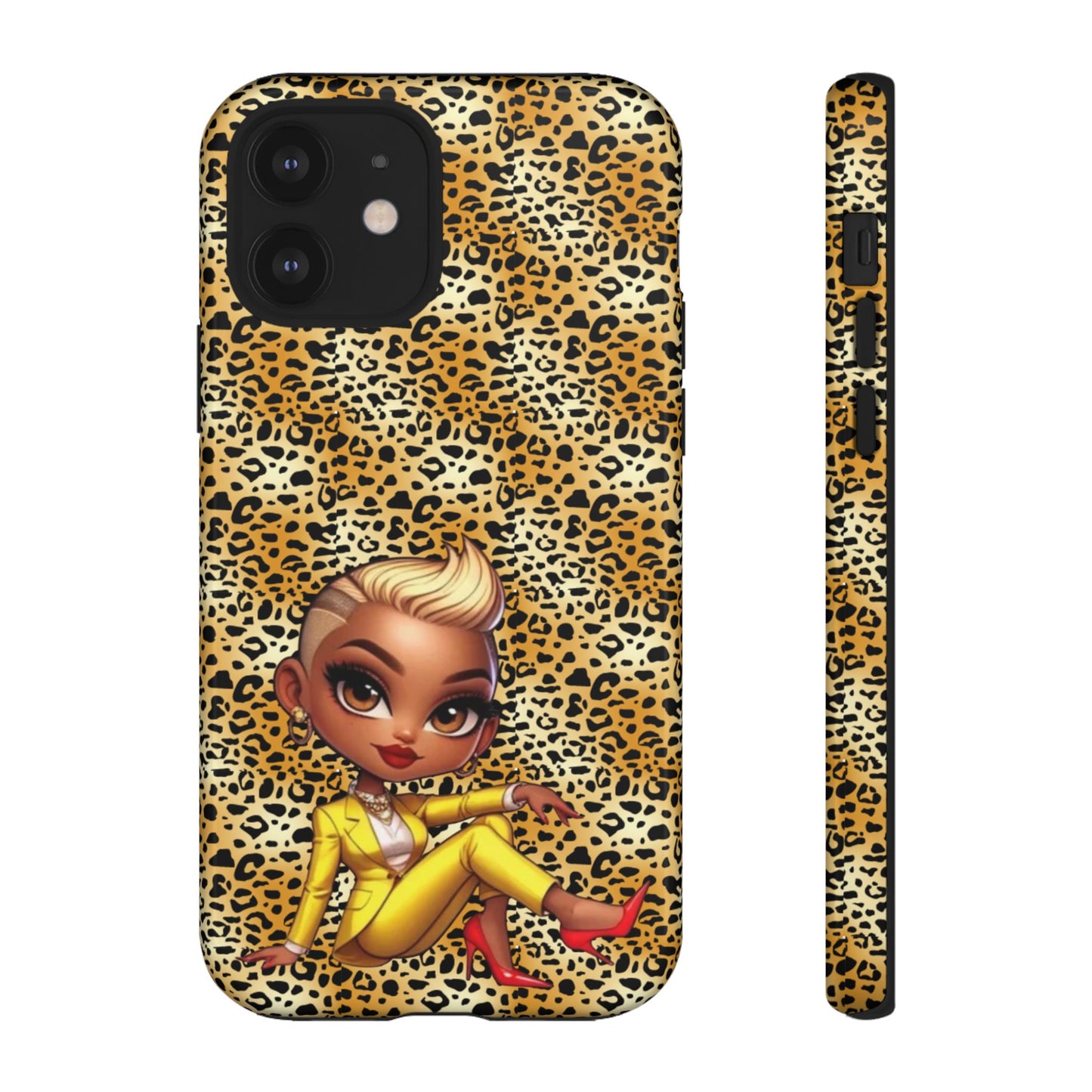 Phone Case, Blonde Bombshell Leopard Print Case, Tough Phone Cover, Stylish Animal Print Phone Protector, Gift for Her
