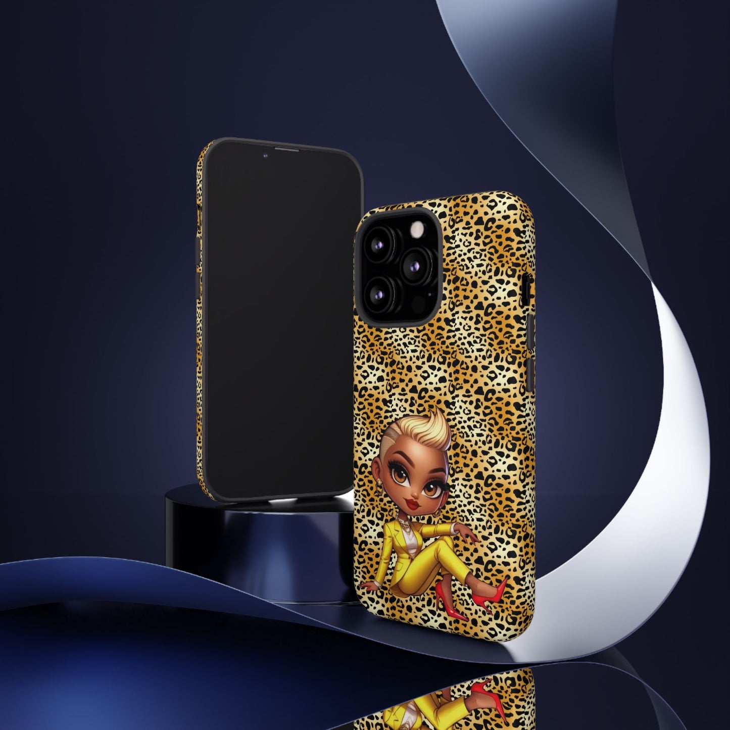 Phone Case, Blonde Bombshell Leopard Print Case, Tough Phone Cover, Stylish Animal Print Phone Protector, Gift for Her